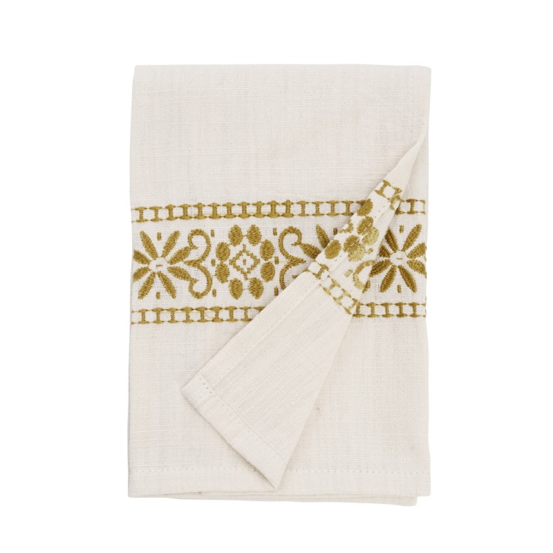 Torchon de cuisine coton brode motif floral, MADAM STOLTZ