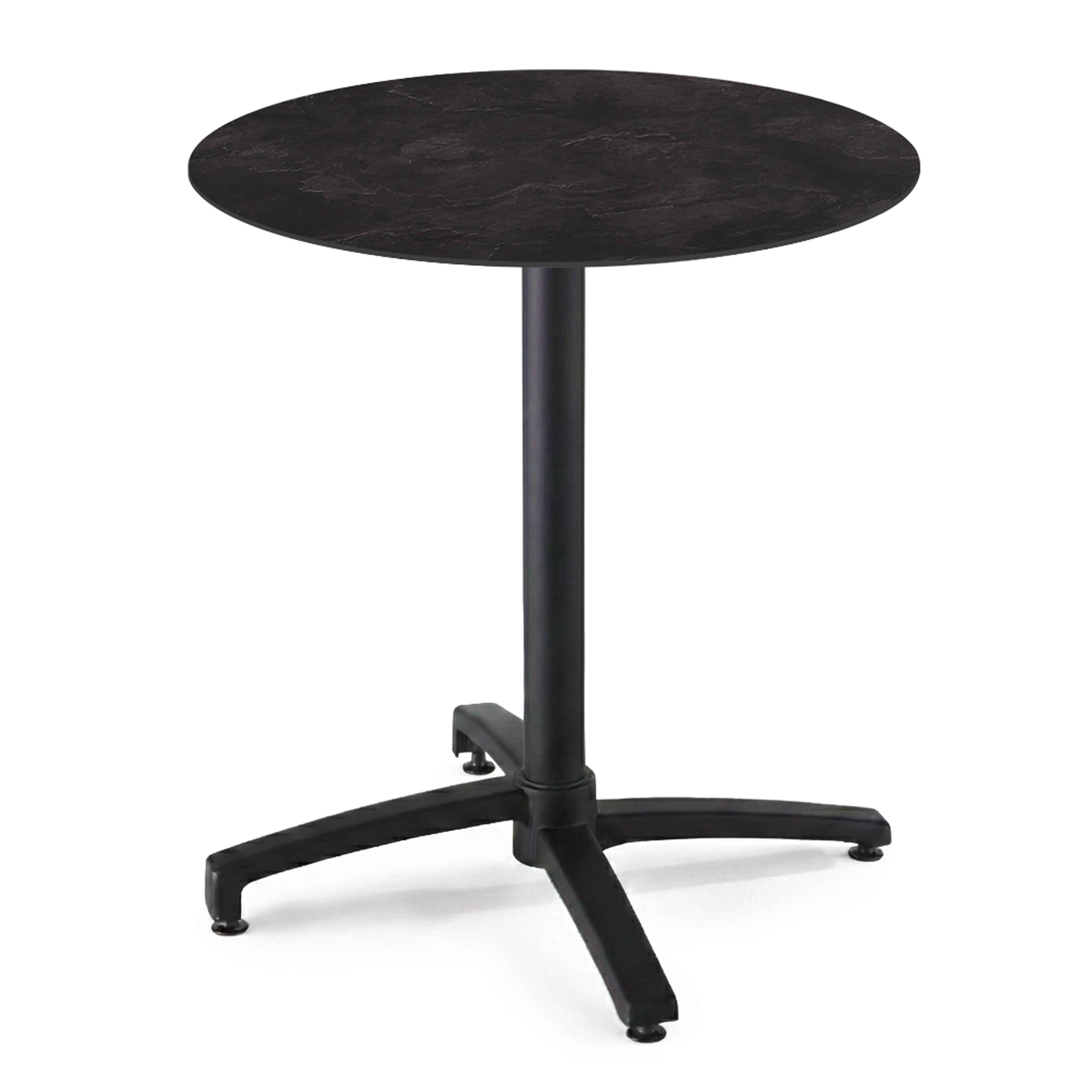 Table de jardin bistrot ronde inclinable en aluminium et HPL 4 personnes 70 cm, OPERA, OVIALA