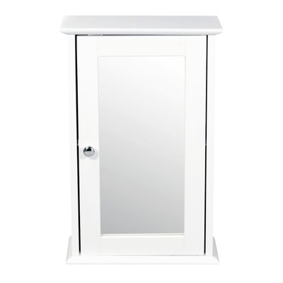 White Wooden Bathroom Wall Cabinet with Mirror SO'HOME