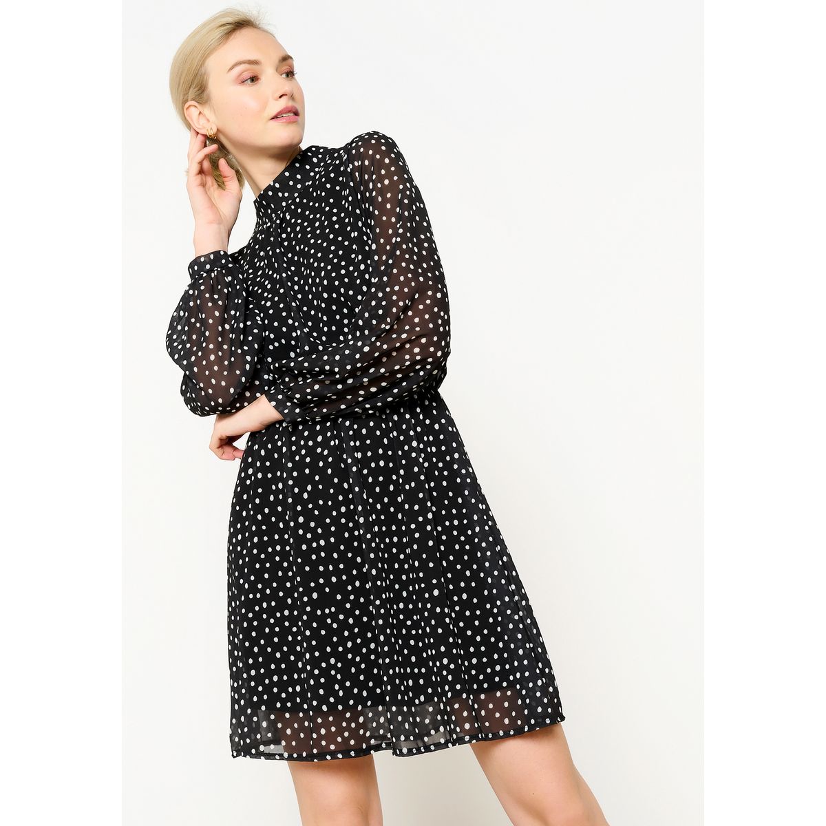 Robe droite pois