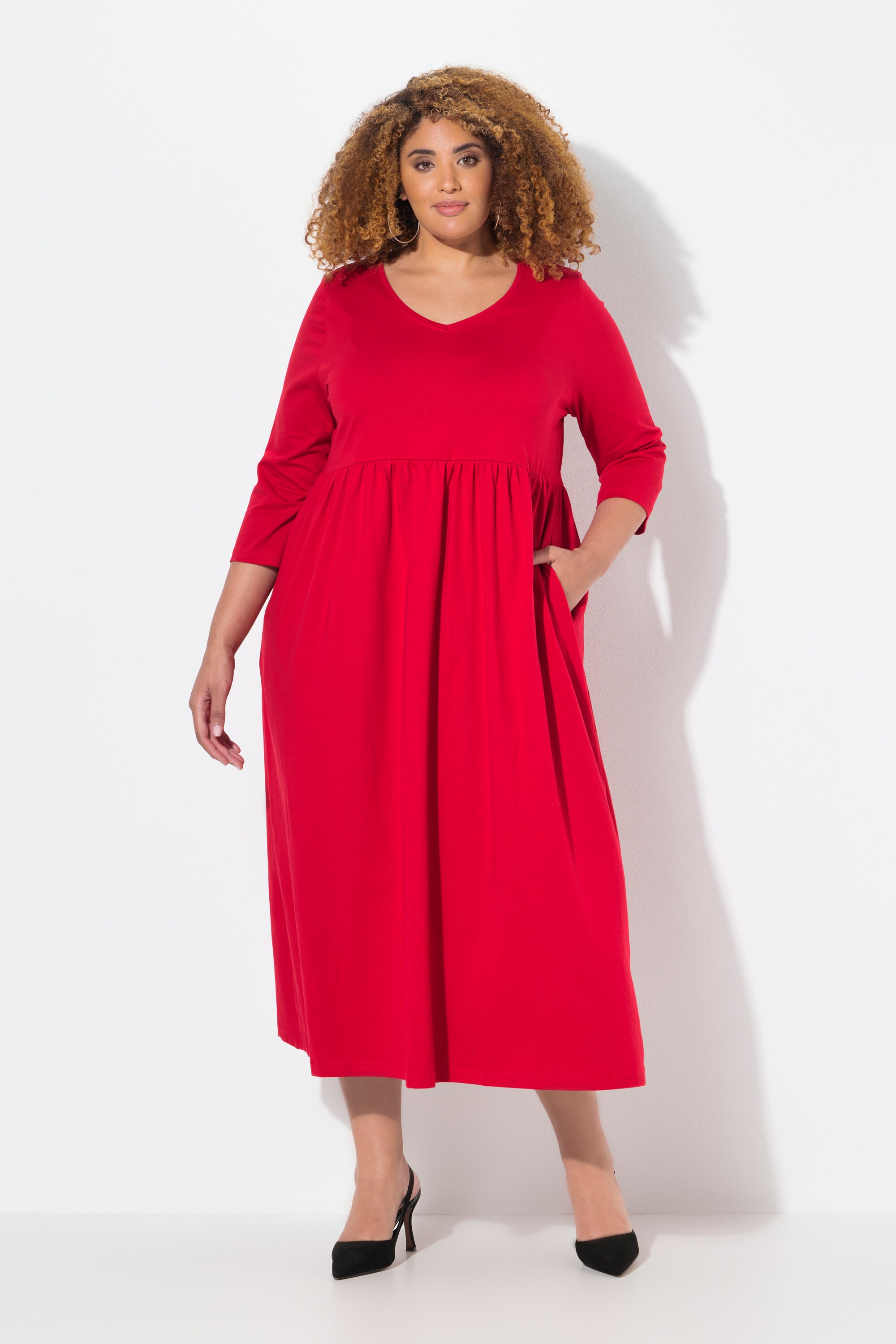 Robe en jersey avec poches, couture empire, ULLA POPKEN