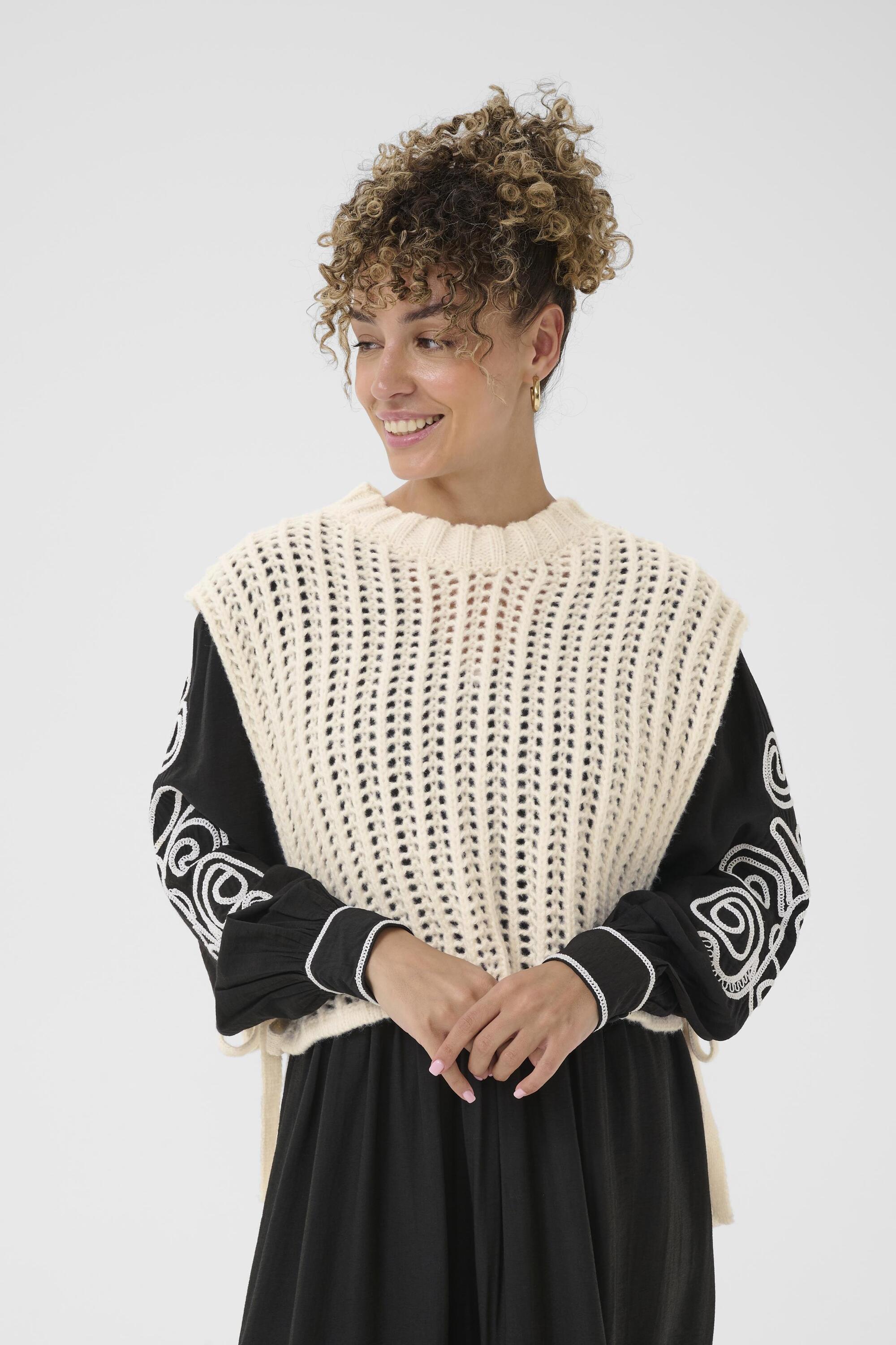 Manteau tricoté, CREAM