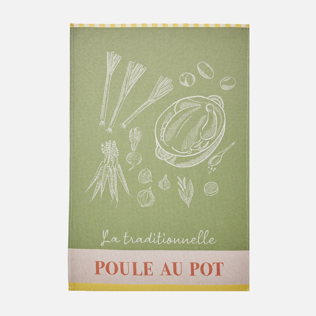 Torchon jacquard L'ART DE LA POULE AU POT, COUCKE