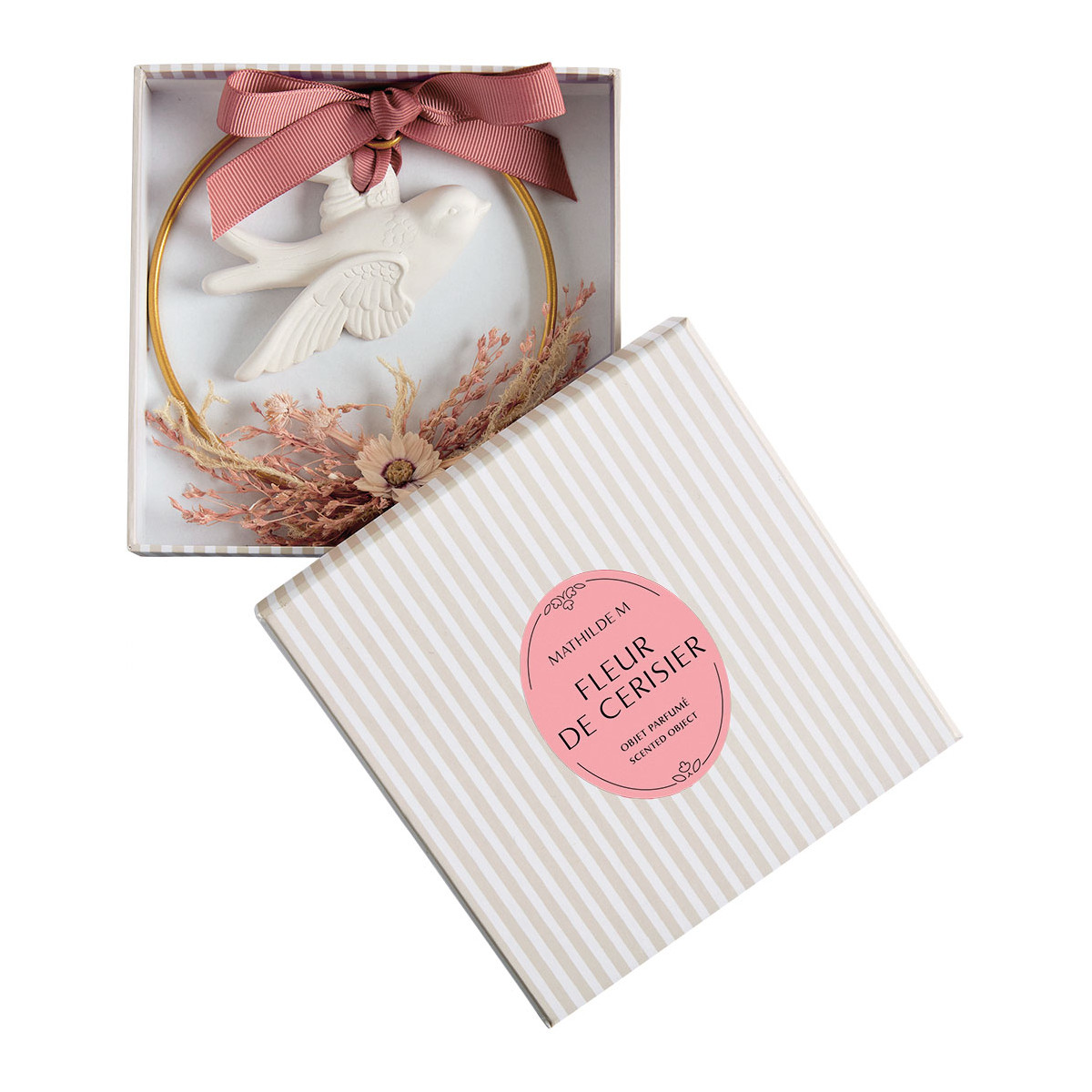 Couronne florale Colombe parfumée - FLEUR DE CERISIER, MATHILDE M