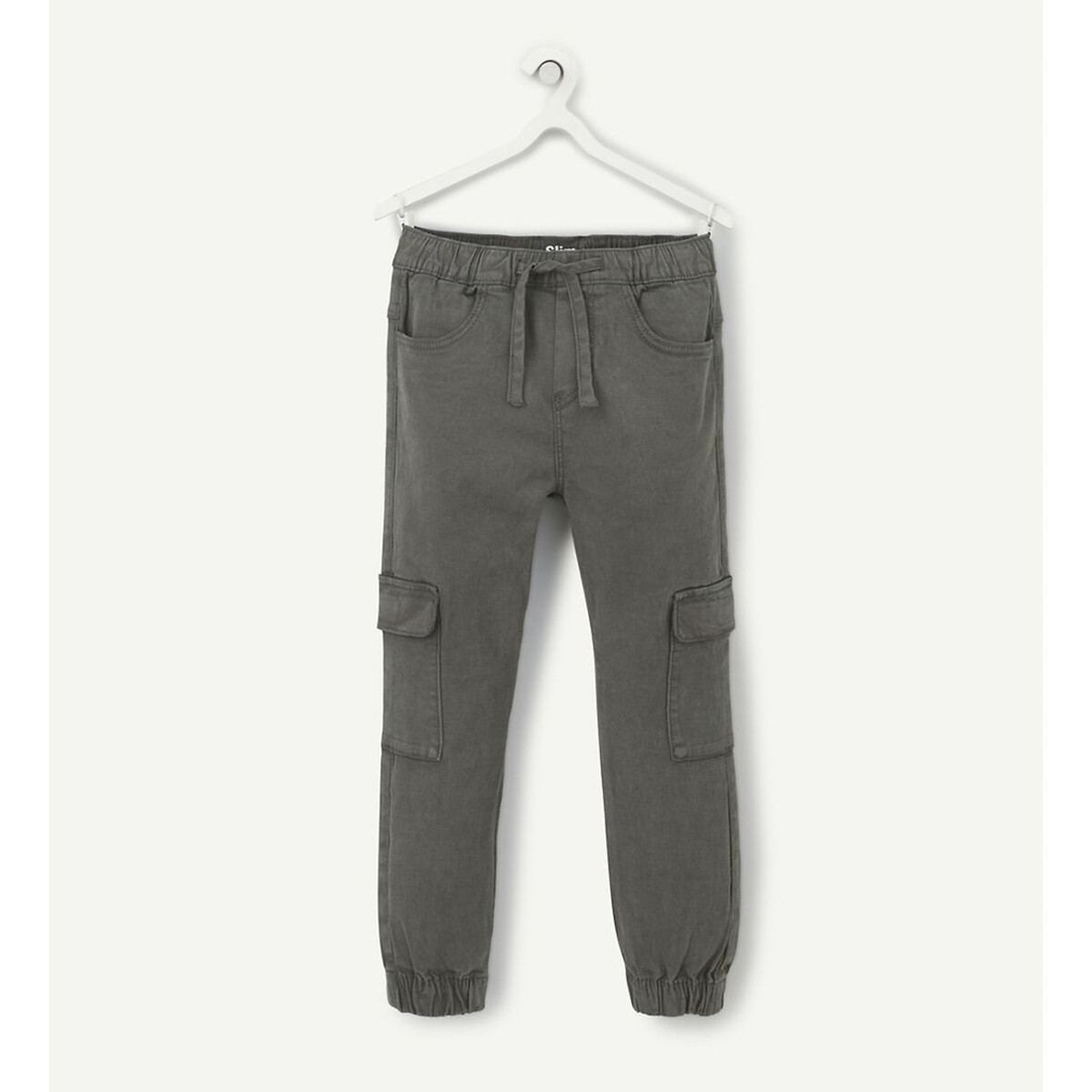 Slim fit cargo trousers grey Tape A L oeil La Redoute