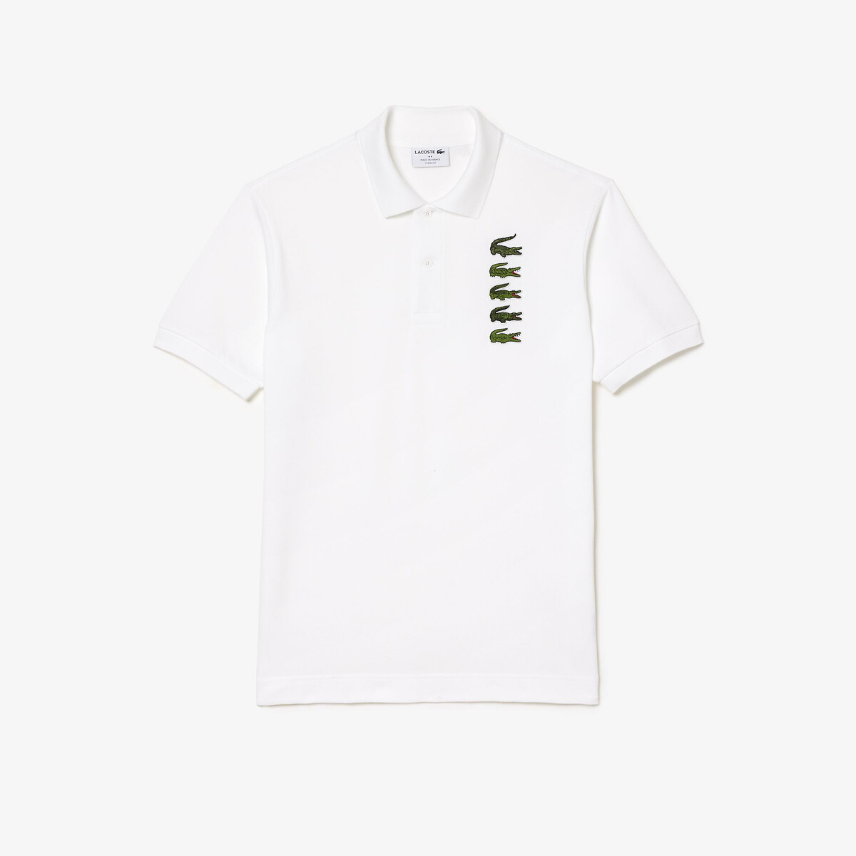 Image of Embroidered Logo Polo Shirt in Organic Cotton and Regular Fit with Short Sleeves