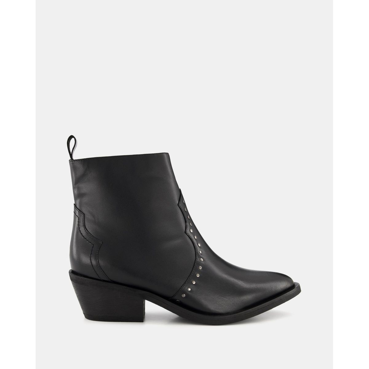 Bottines clous cuir noir Green Coast La Redoute