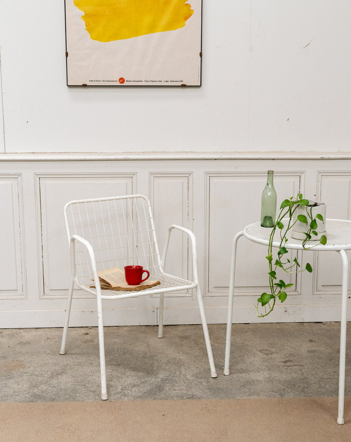 Chaise de jardin blanche EMU Alma N°1697 - Bon état, DEBONGOUT