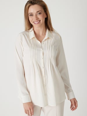 Chemisier Blanc Femme – Col Plastron Amovible Vintage – Style élégant Et Ajustable