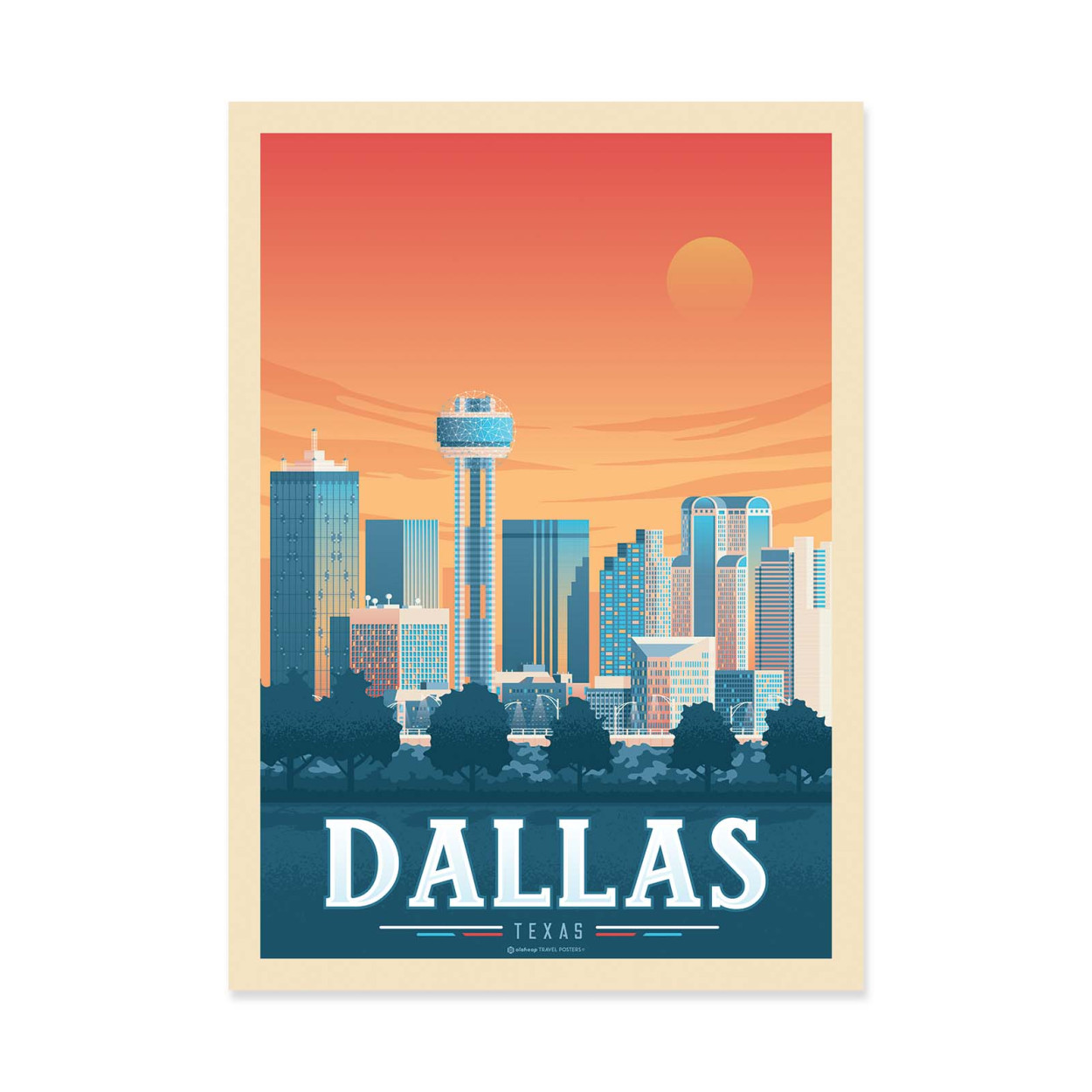 Affiche d'art - Dallas - Olahoop Travel Posters, WALL EDITIONS