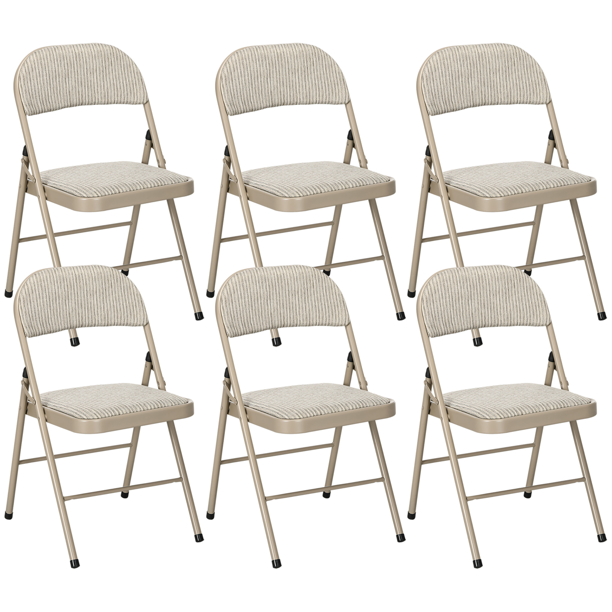 Chaise pliante Polyester Beige, HOMCOM