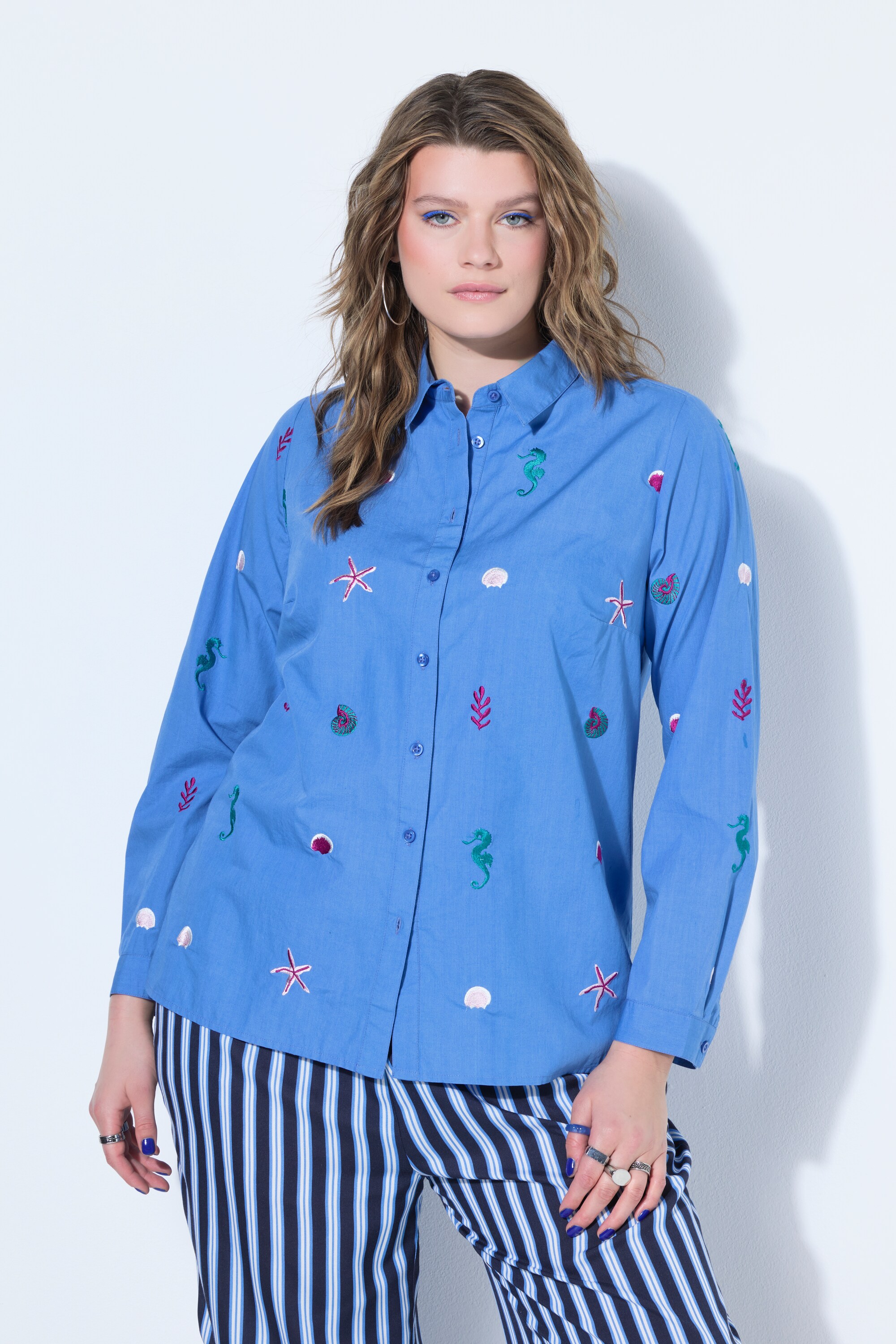 Chemisier coupe Boxy Shape, broderie mer, STUDIO UNTOLD