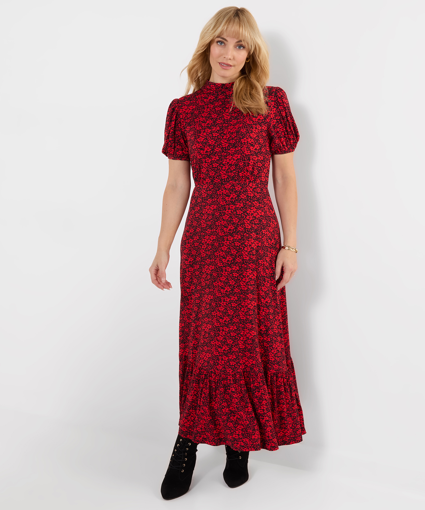 Robe Longue en Jersey à Col Montant Rêves Fleuris, JOE BROWNS