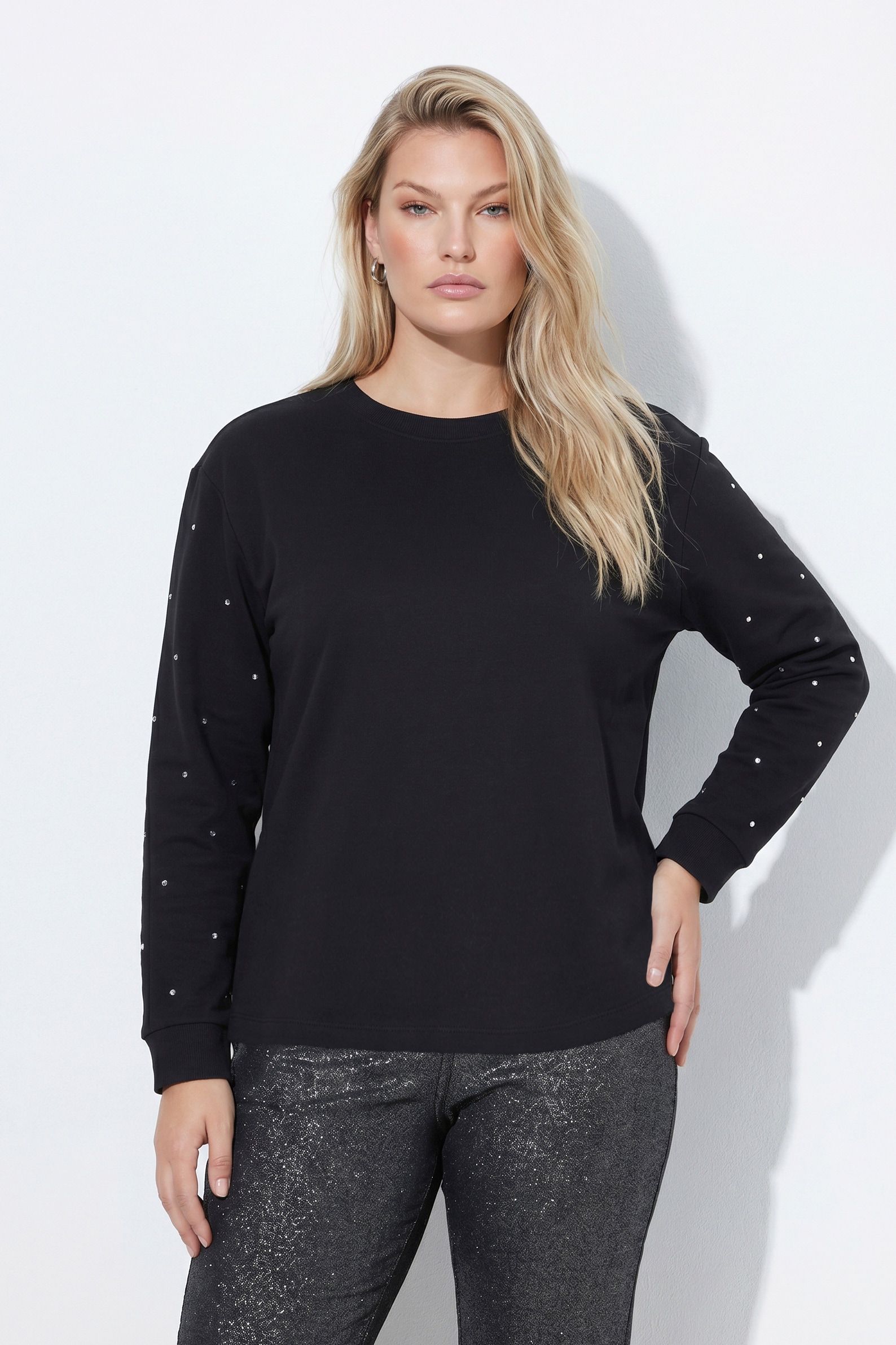 Sweat-shirt oversize à col rond et manches, ULLA POPKEN