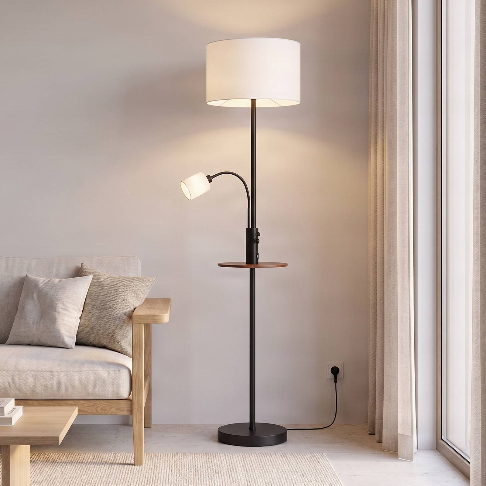 Lampadaire en métal moderne, Aovan, LINDBY