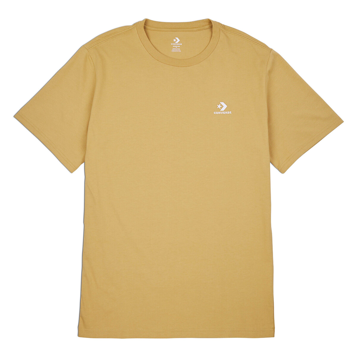 Image of Star Chevron Unisex T-Shirt with Embroidered Logo and Short Sleeves in Cotton