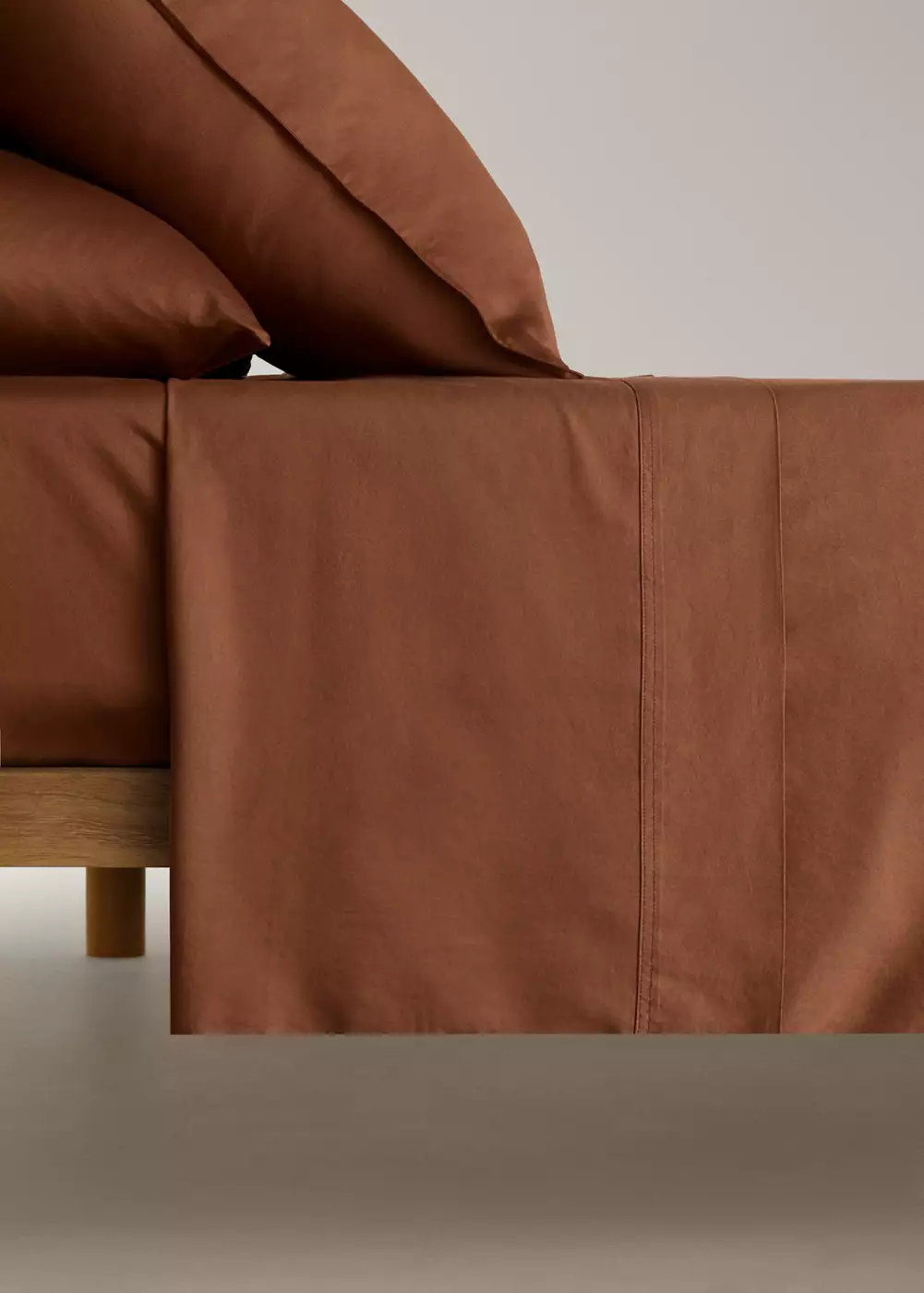 Drap plat en satin de coton lit 180/200 cm, MANGO HOME