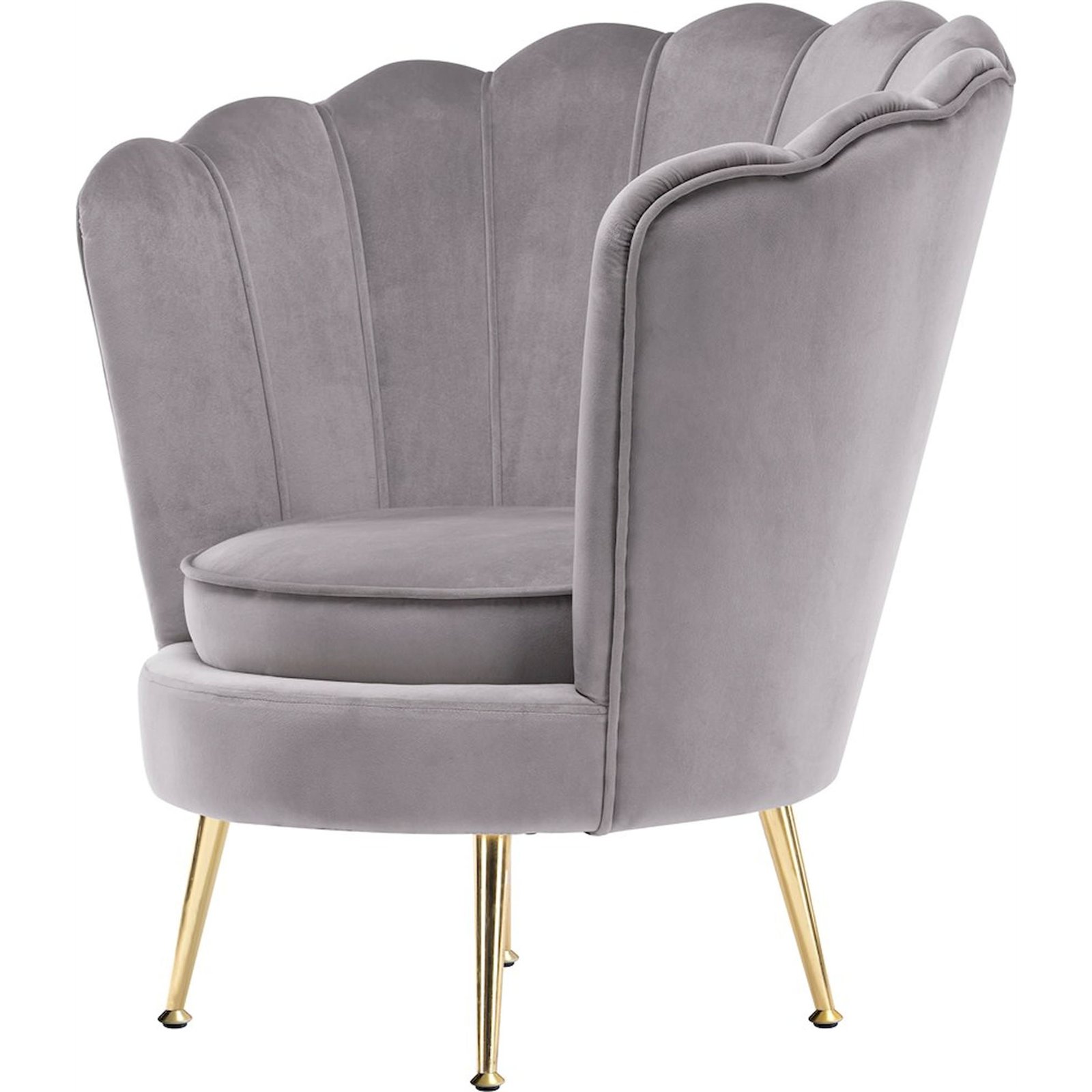 Fauteuil coquille en velours pieds métal, ARTE ESPINA