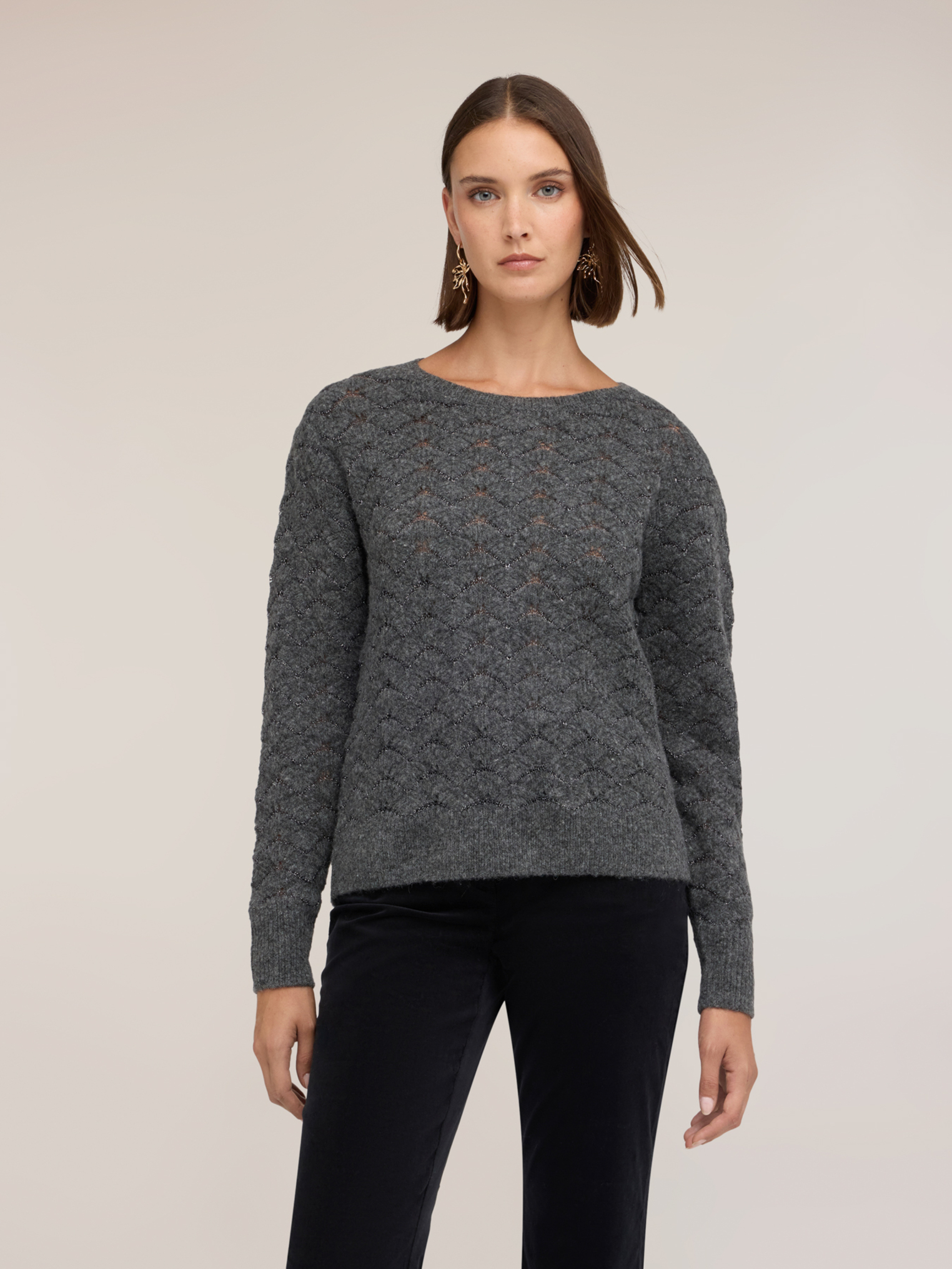 Pull en tricot à motif éventail, MOTIVI