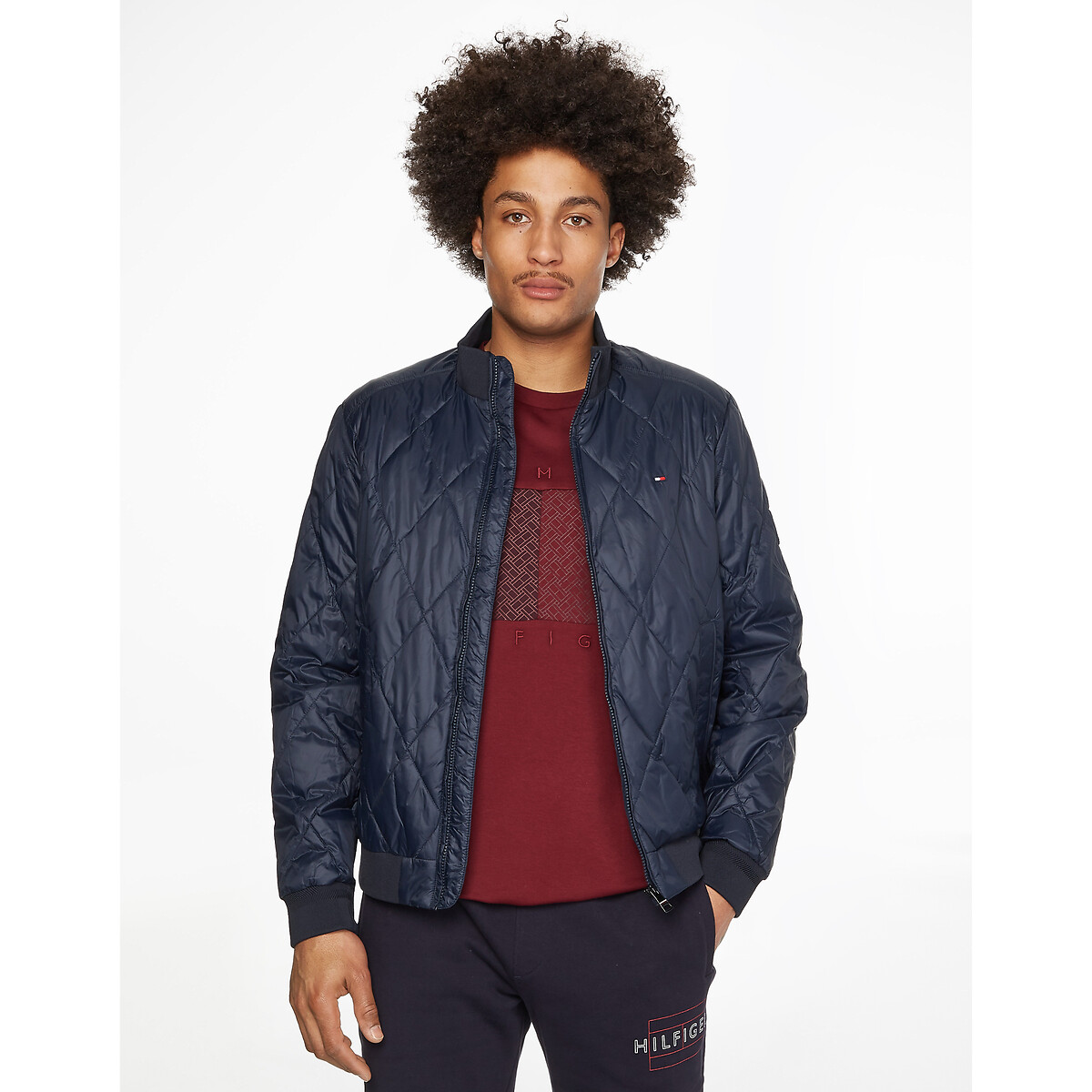 chasquido logo simultáneo Cazadora bomber diamond quilted compactable azul marino Tommy Hilfiger | La  Redoute