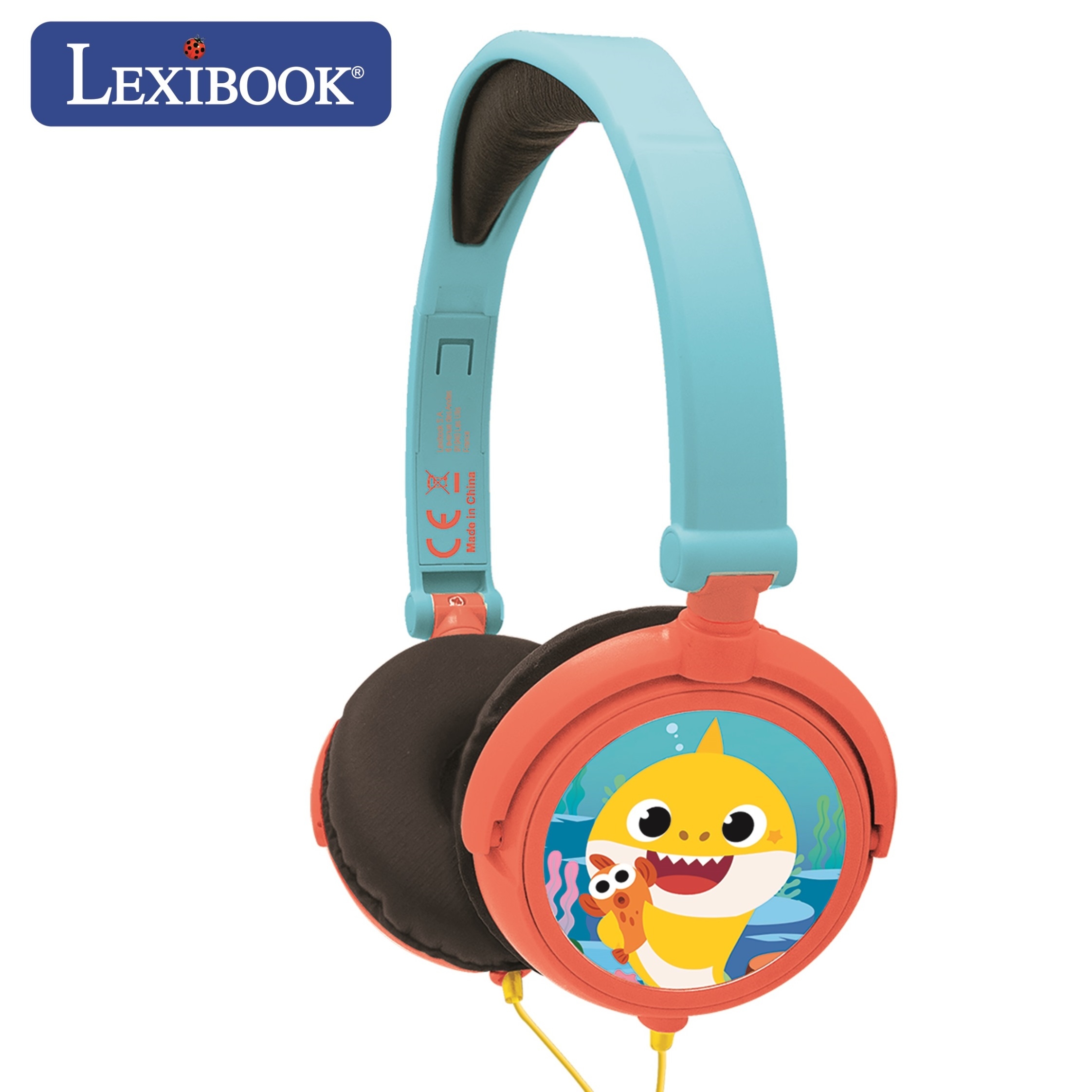 Casque stéréo filaire pliable pour enfants Baby Shark, LEXIBOOK