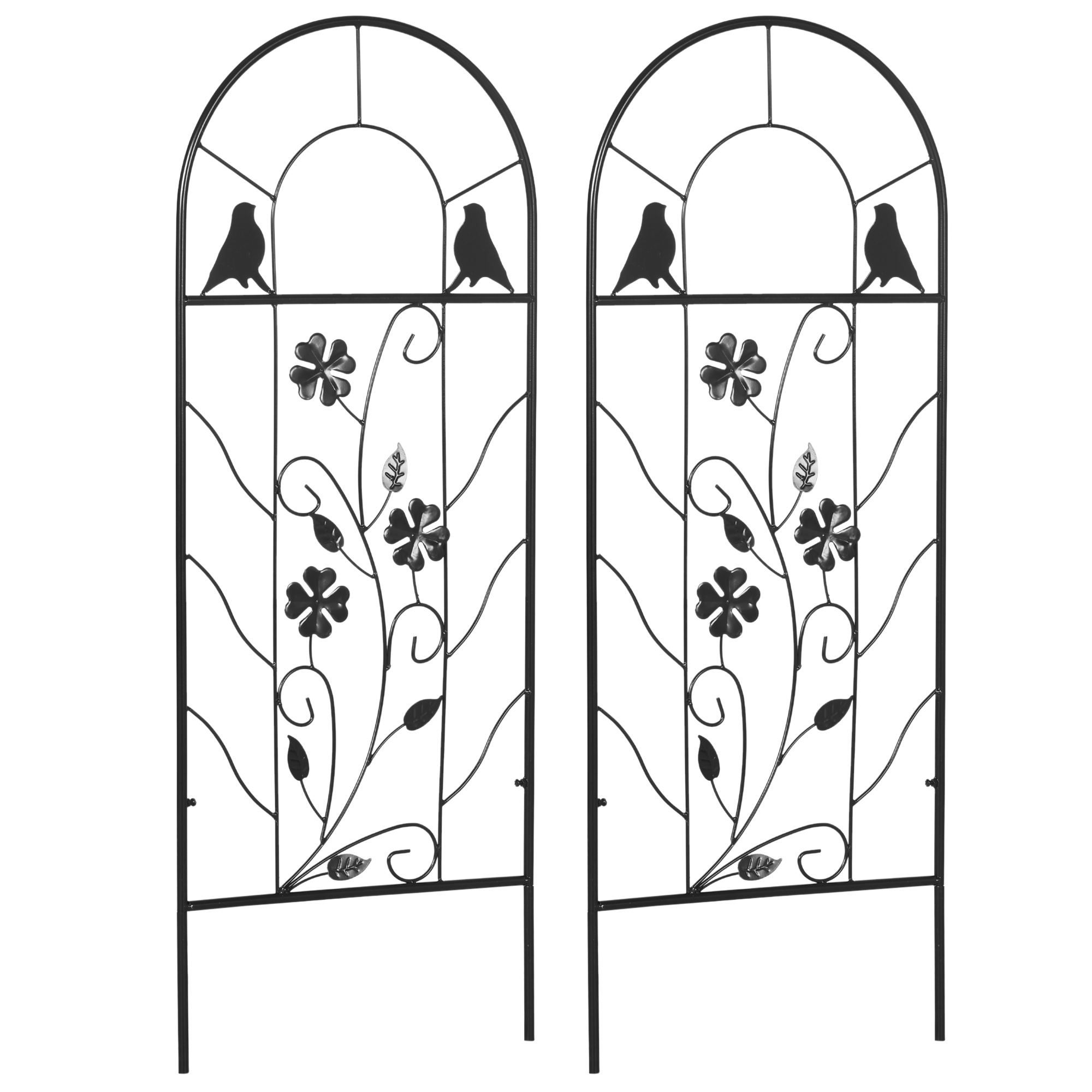 Arbor de jardin Métal Noir, OUTSUNNY