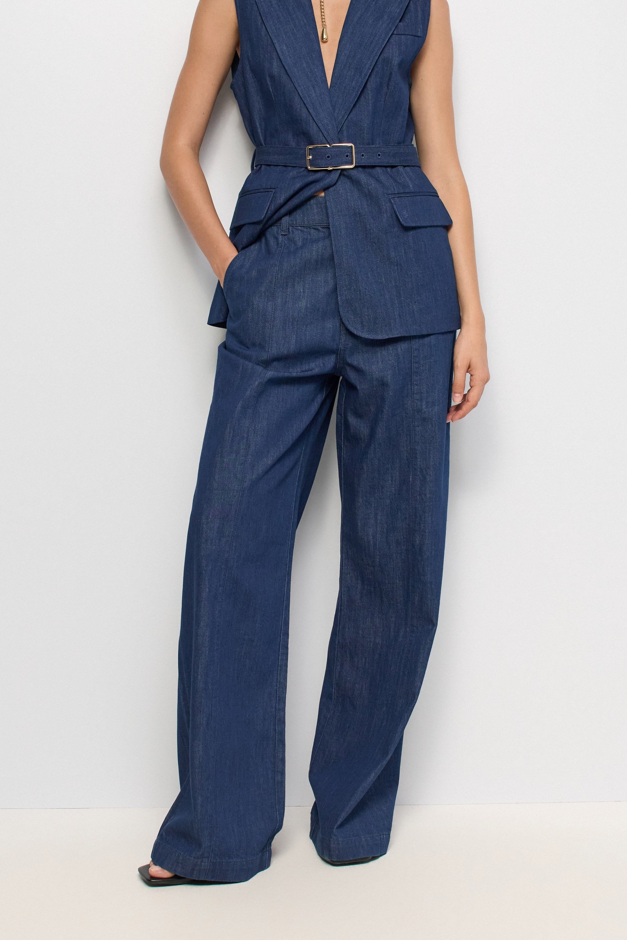 PANTALON CHINO À JAMBE WIDE EN LIGHTDENIM, SALSA JEANS