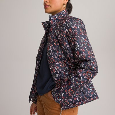 Mid-Season Short Padded Jacket in Floral Print ANNE WEYBURN