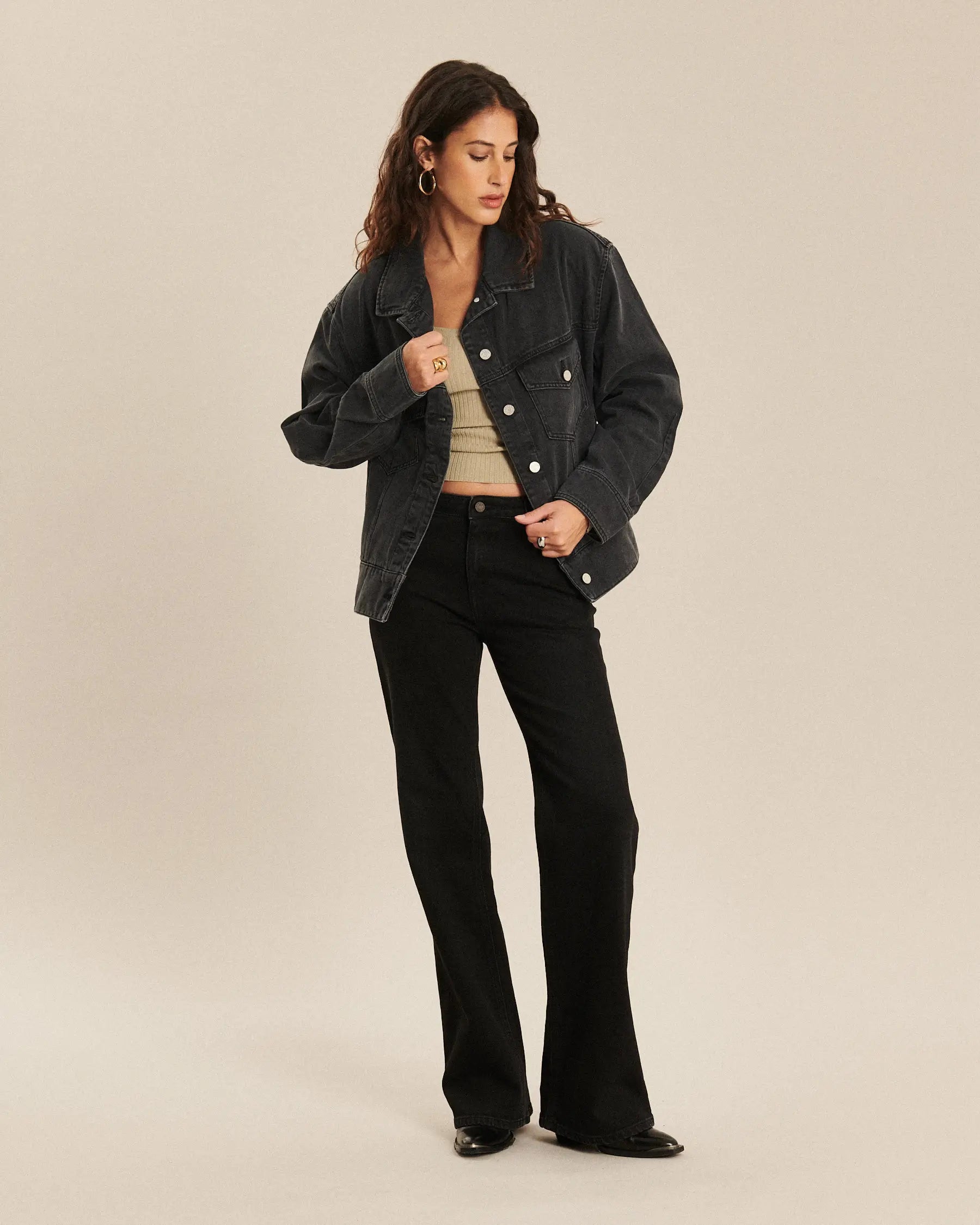 Jeans flare taille moyenne, LABDIP