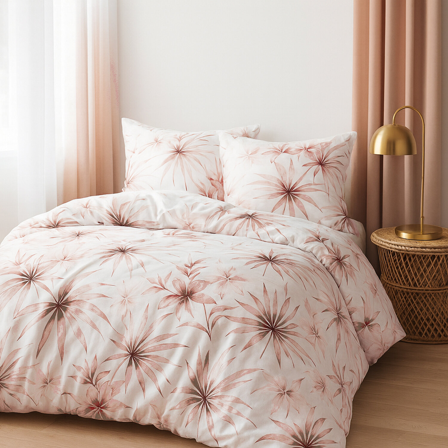 Parure housse de couette en percale de coton, Rosavela, C DESIGN HOME TEXTILE
