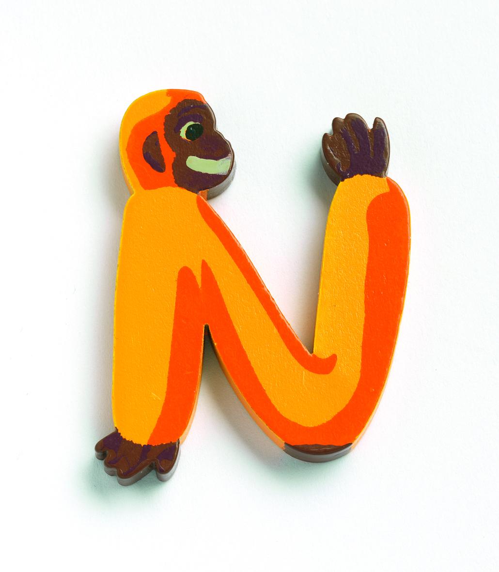 Lettre animaux en bois N, DJECO