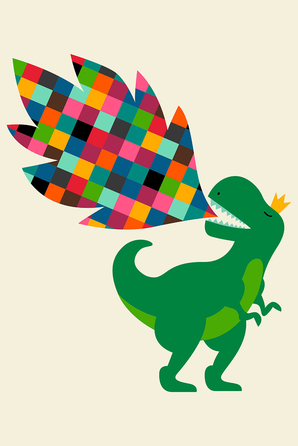 Tableau dino cracheur de feu, HEXOA