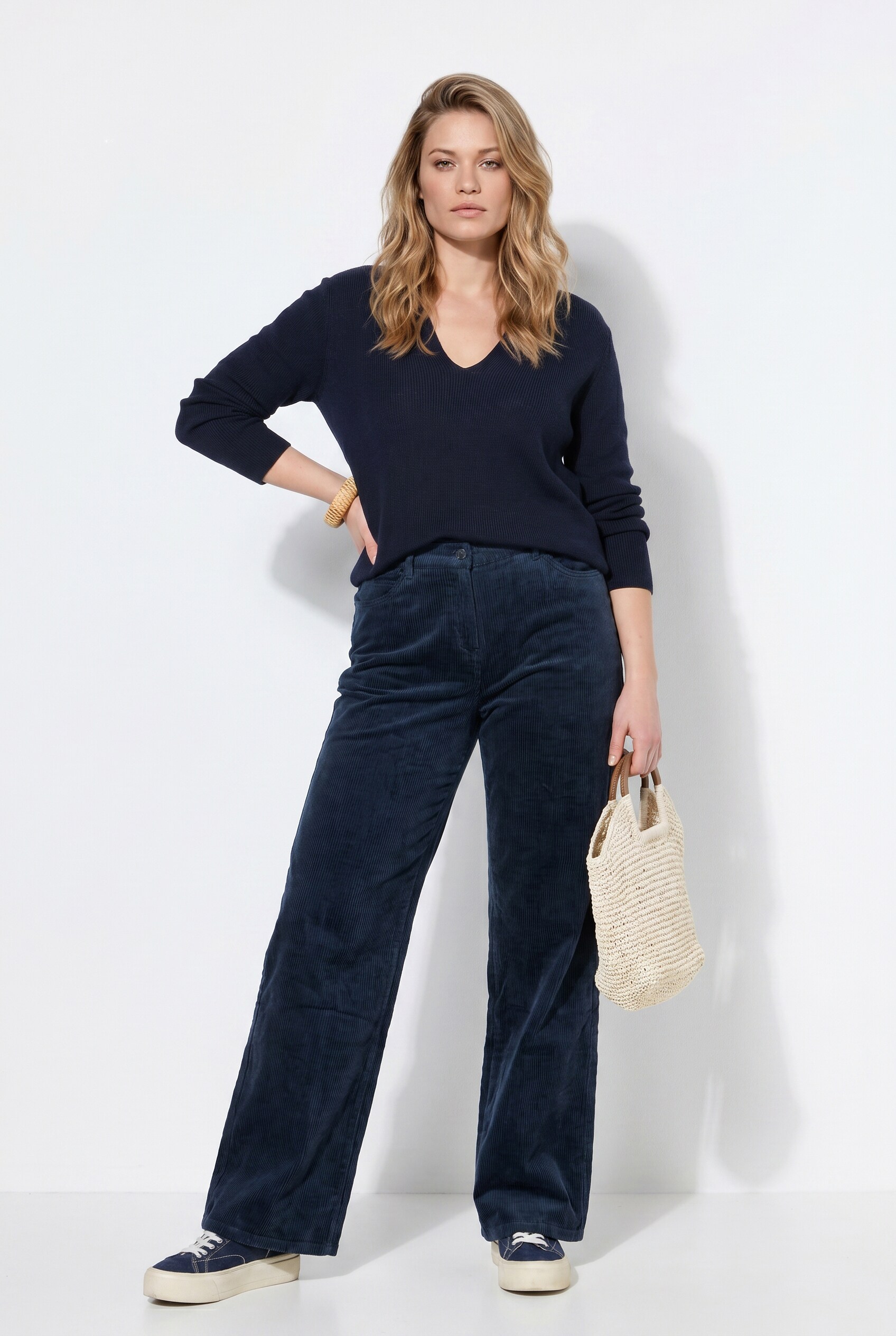 Pantalon en velours côtelé Mary, jambe large, ULLA POPKEN