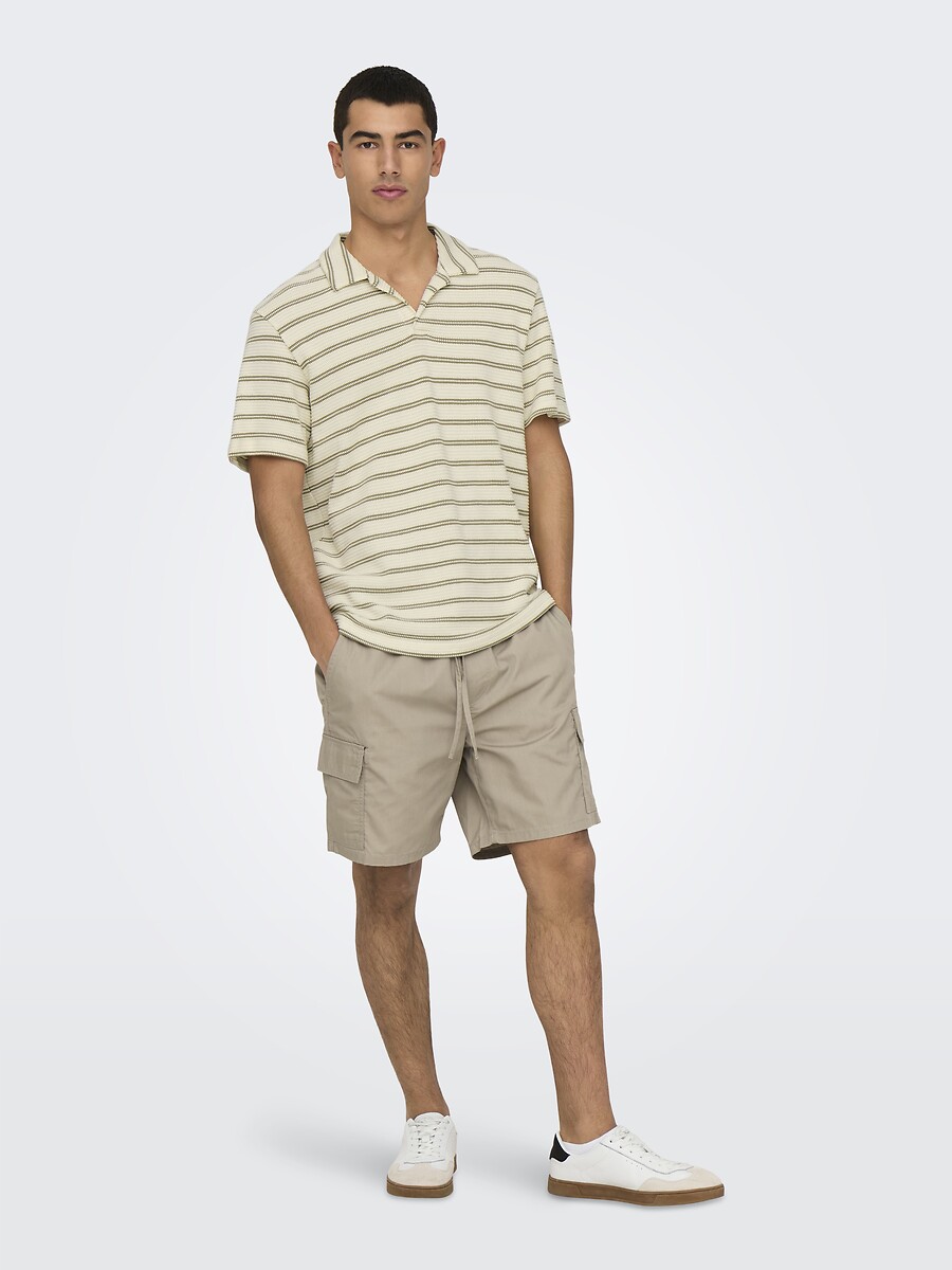 Gestreept mesh poloshirt