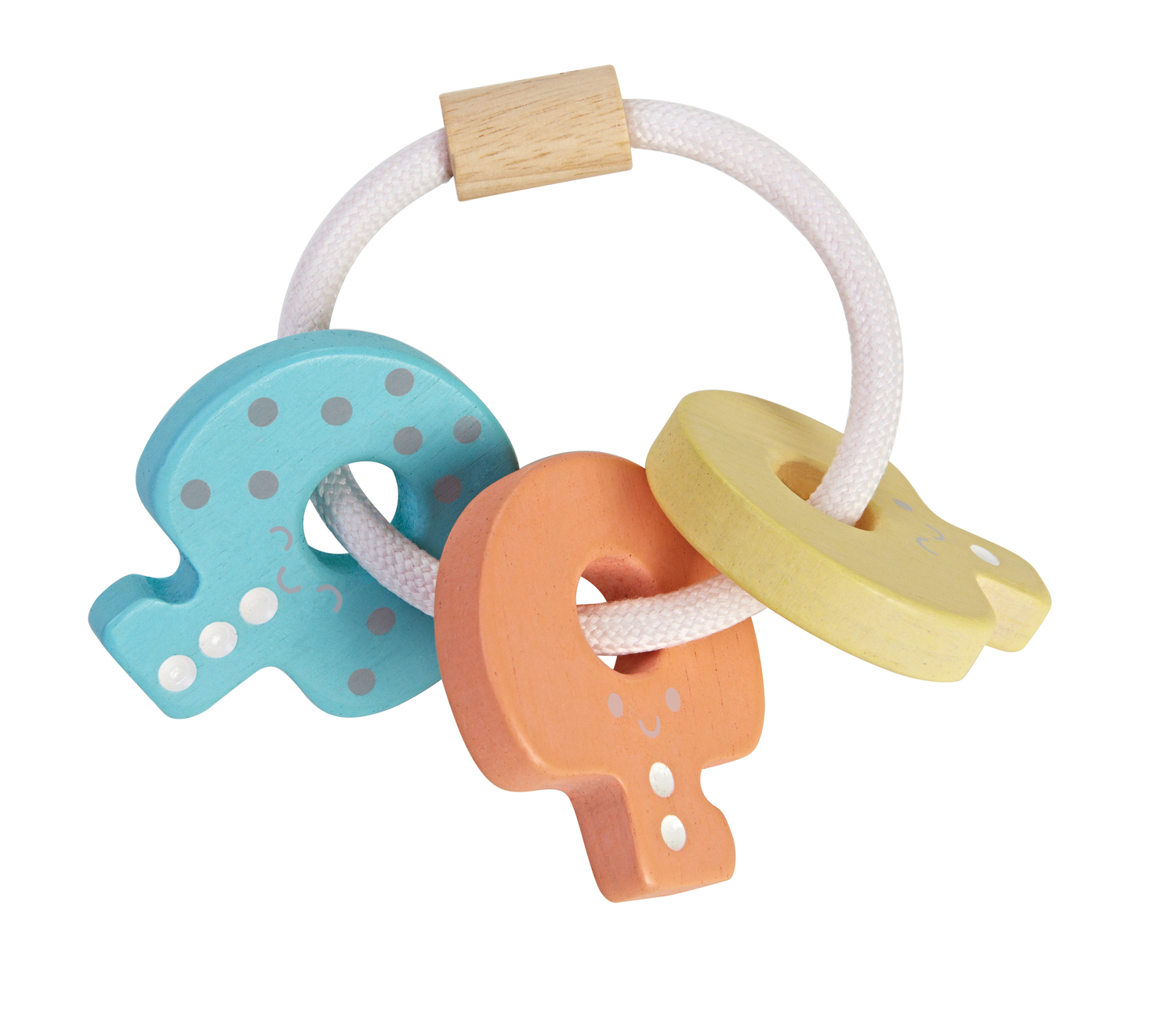 Hochet en bois clés pastel, PLAN TOYS