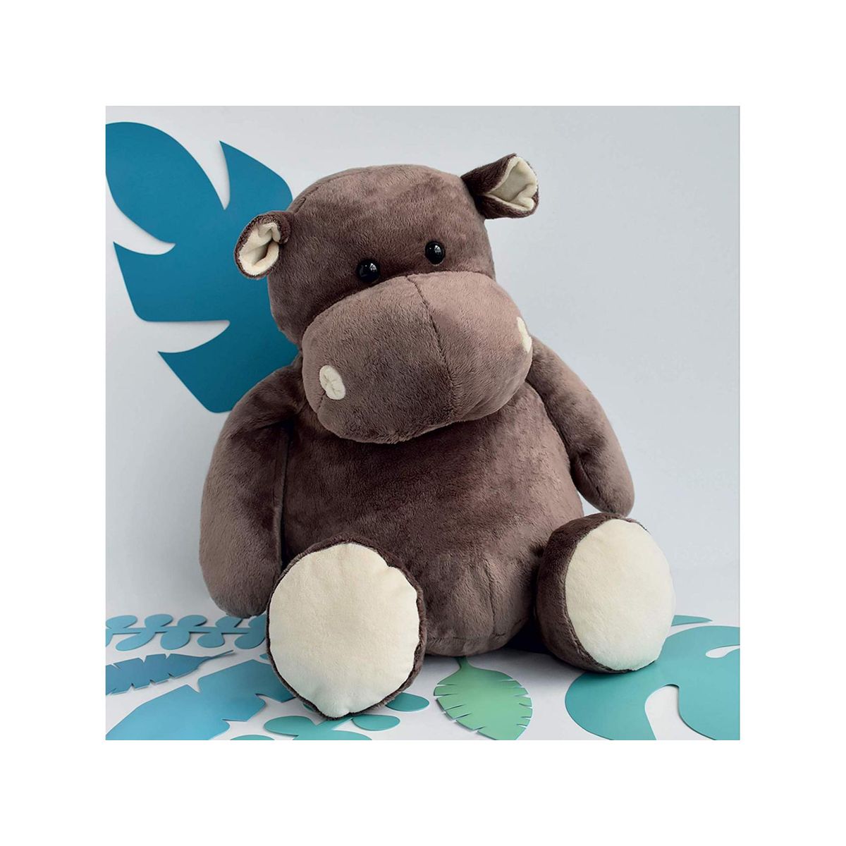 Infantino Cuddly Teether Hippo peluche douce avec anneau de