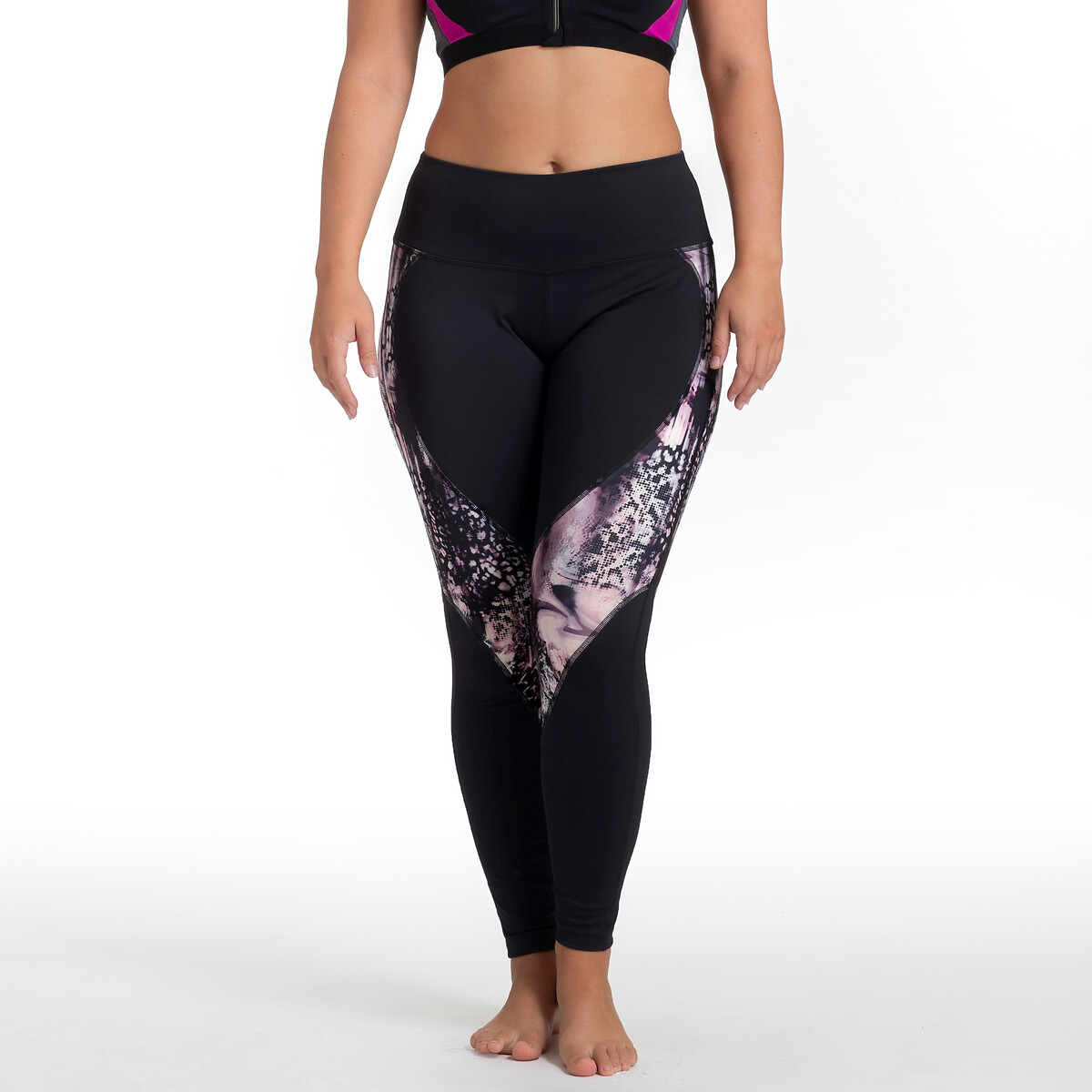 Leggings sportivo arizona microfibra riciclata fantasia fondo nero Dorina |  La Redoute