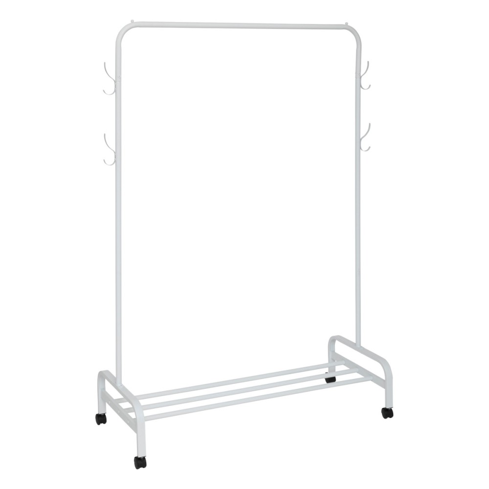 Portant à Vêtements Avec Patères En Métal Blanc, ATMOSPHERA