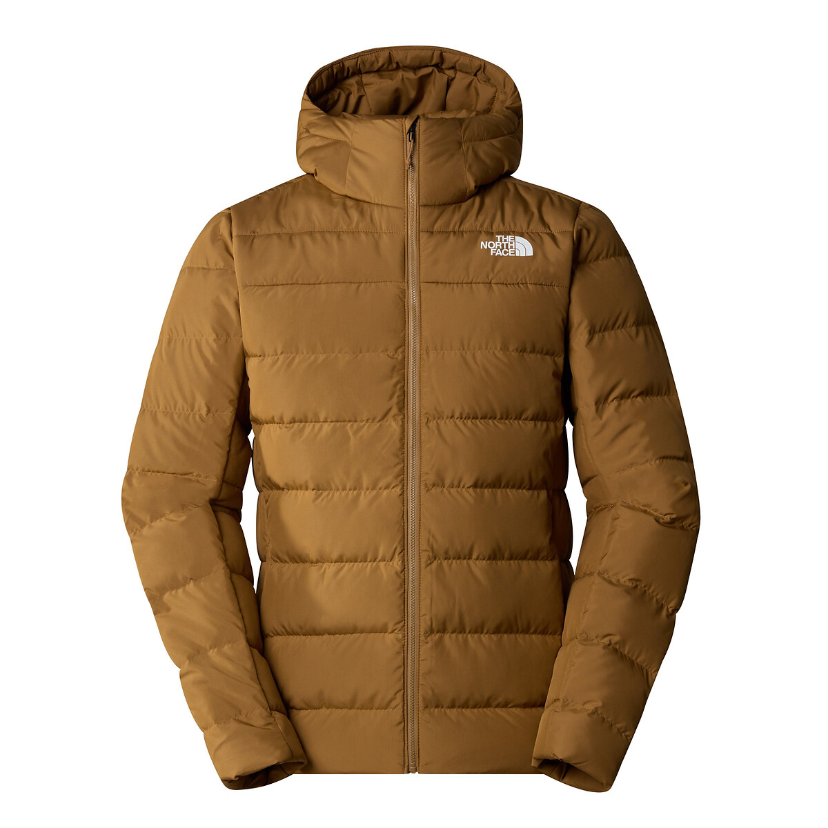 Image of Logo Print Padded Jacket with Hood and Zip Fastening