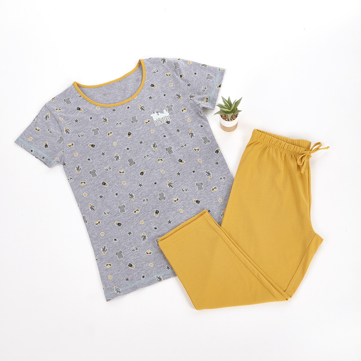 Pigiama a pinocchietto joy grigio chiné Melissa Brown | La Redoute
