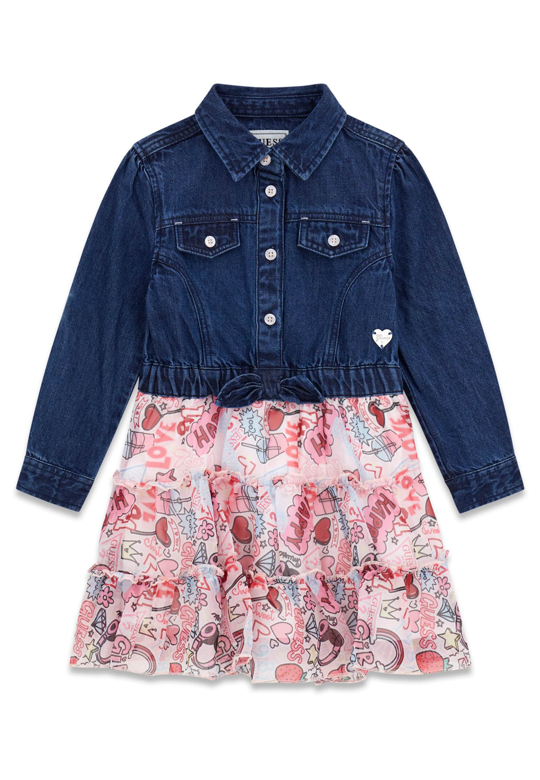 Denim Imprimé Dress, GUESS KIDS