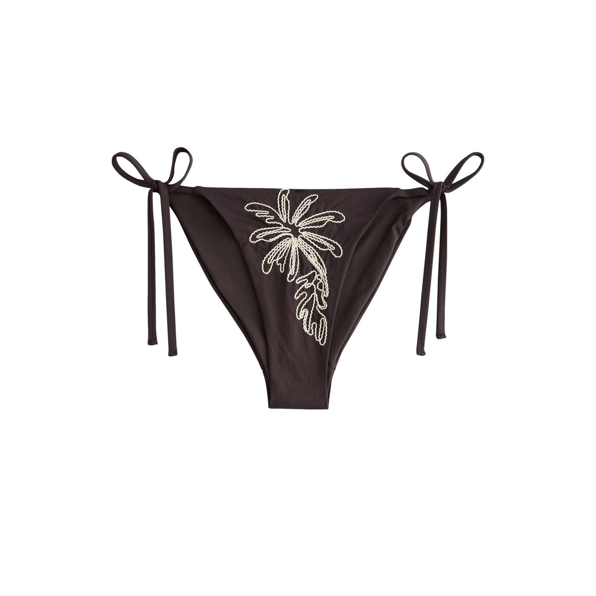 Bas de bikini à côtés noués et palmier brodé, NEXT