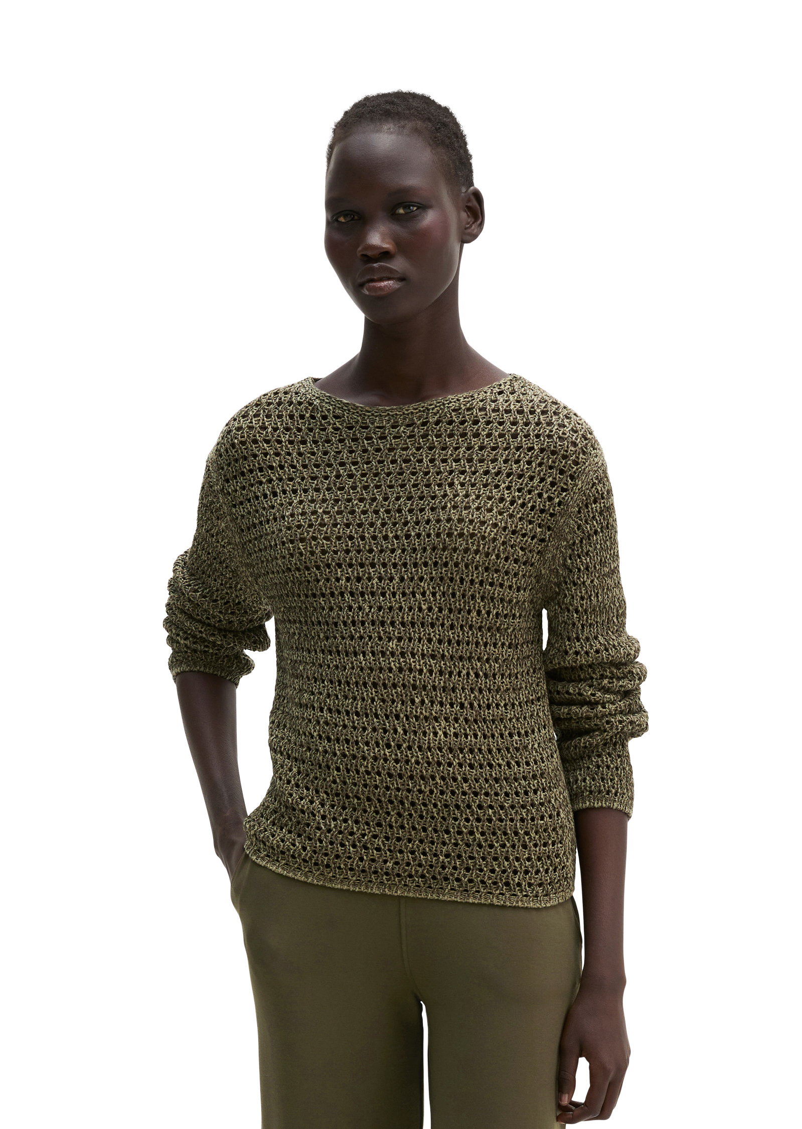 Pull en résille regular en mélange de coton bio, MARC O'POLO