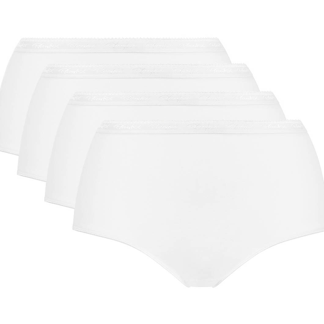 Pack of 4 Midi Knickers in Organic Cotton, PLAYTEX