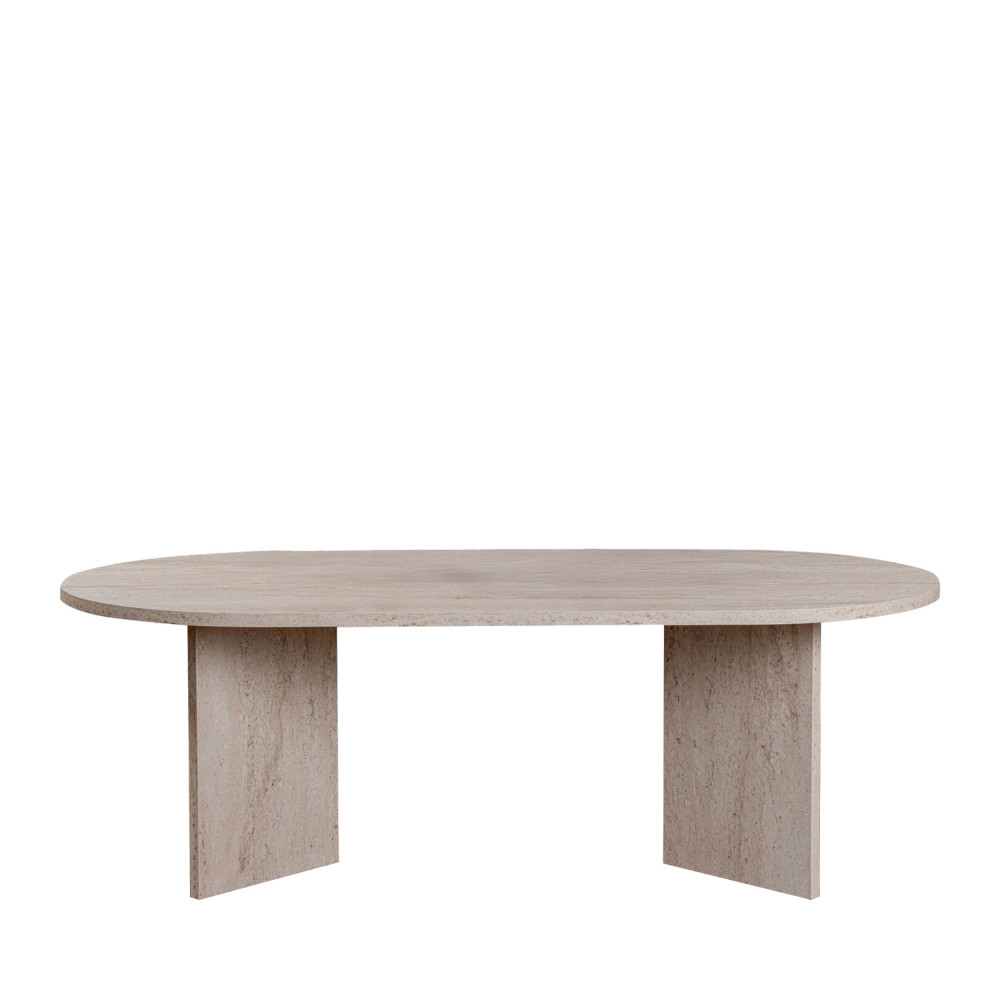 Table basse ovale effet travertin 119x60cm- SAM, DRAWER