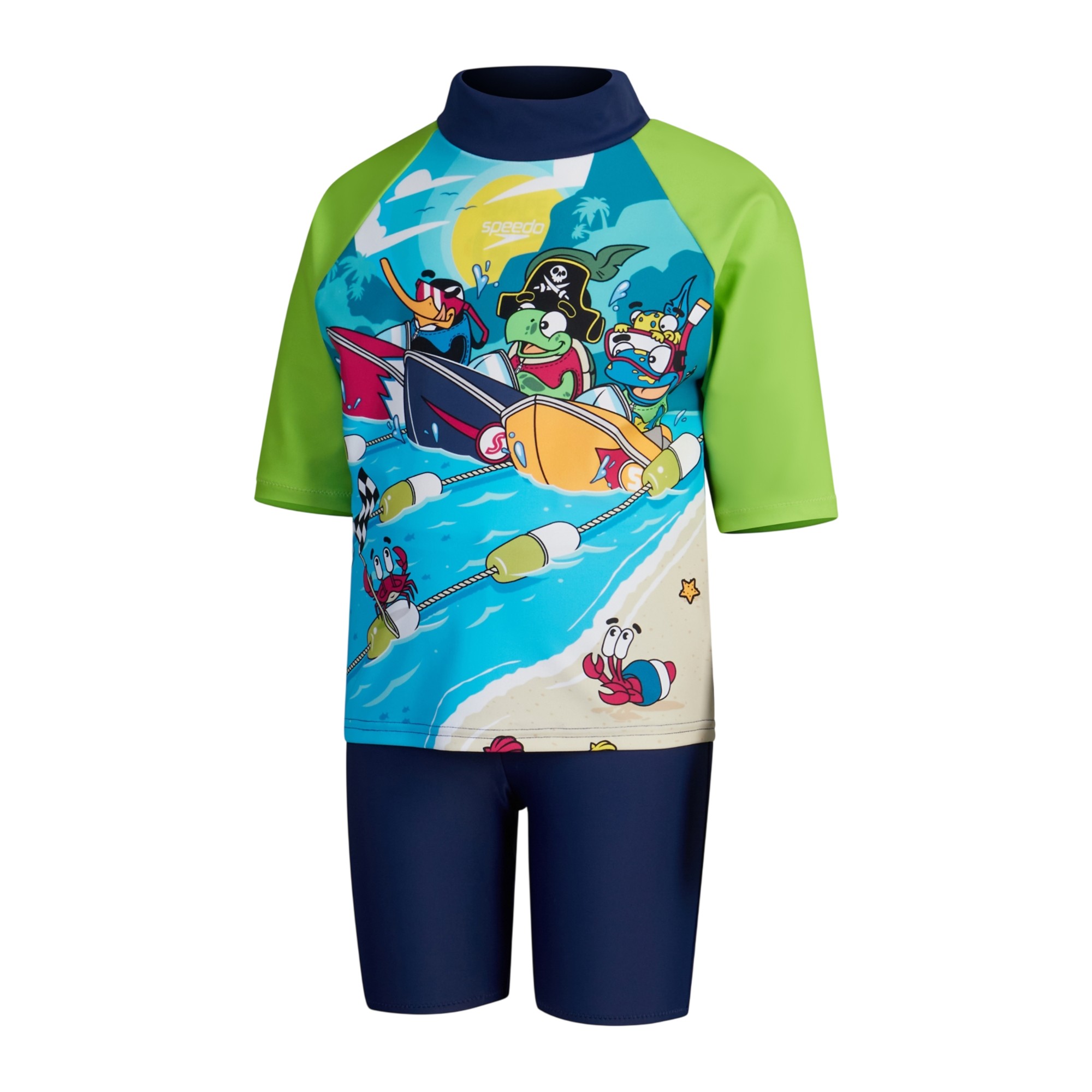 Ensemble de bain anti-irritation manches courtes motif/style imprimé LEARN TO SWIM, SPEEDO