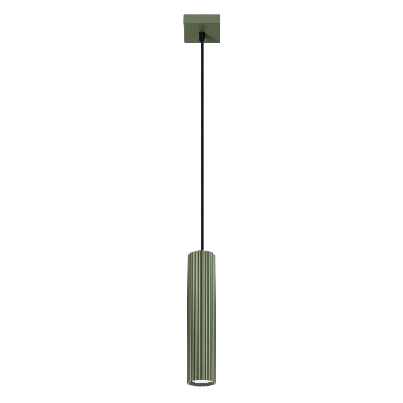Suspension Aluminium Vert Olive GU10 1 Karbon, EDEN