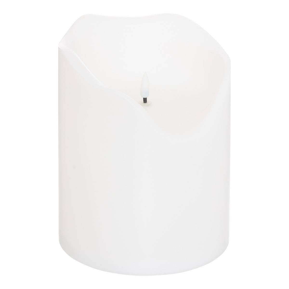 Bougie LED extérieure flamme vacillante plastique THEO, ATMOSPHERA