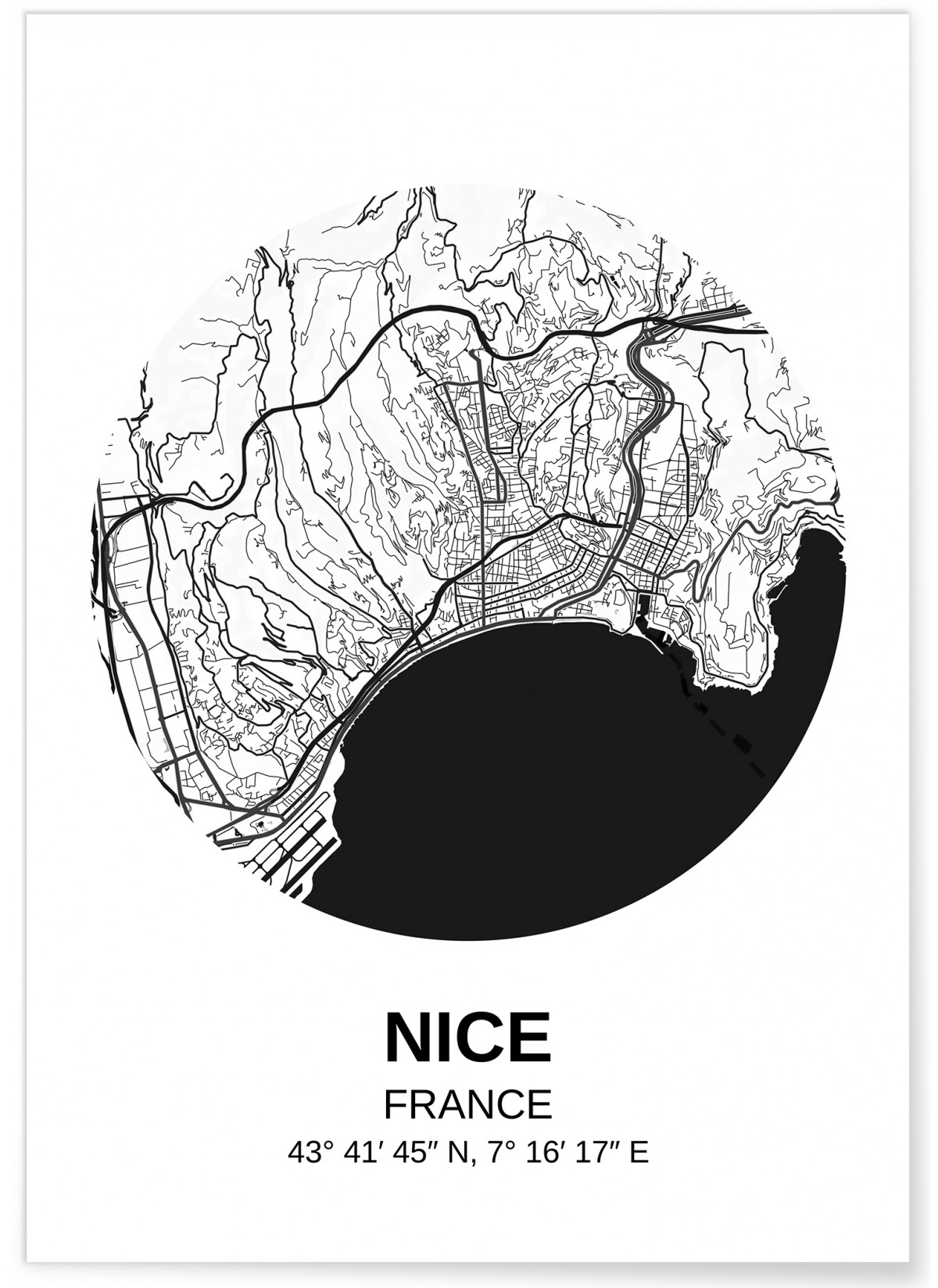Affiche Carte Nice, L'AFFICHERIE