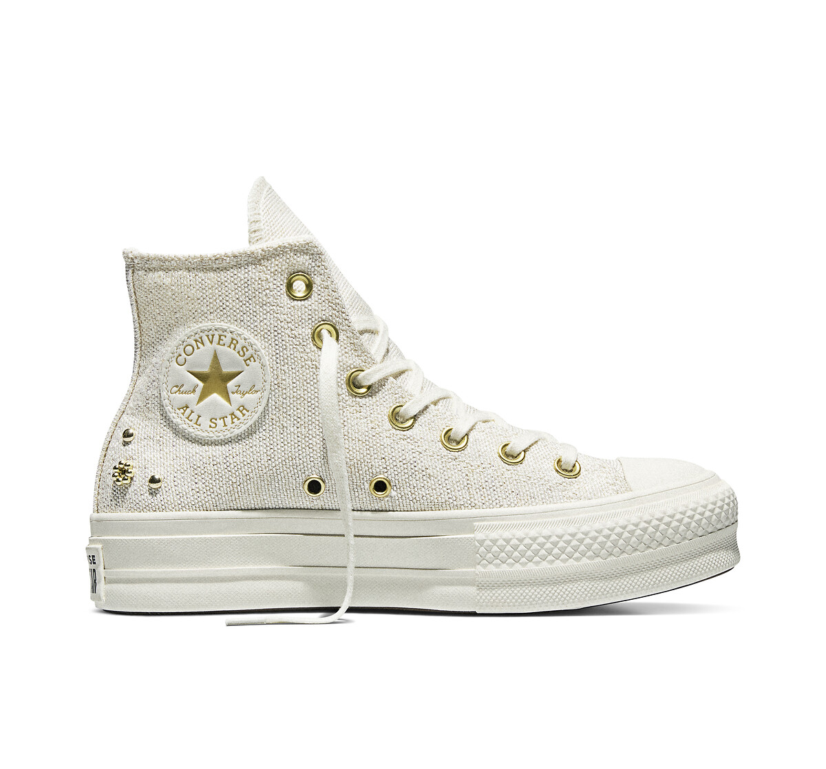 Converse Zapatillas CHUCK TAYLOR ALL STAR LIFT HI SHINY HEATHERED CANVAS STUDS — photo 2